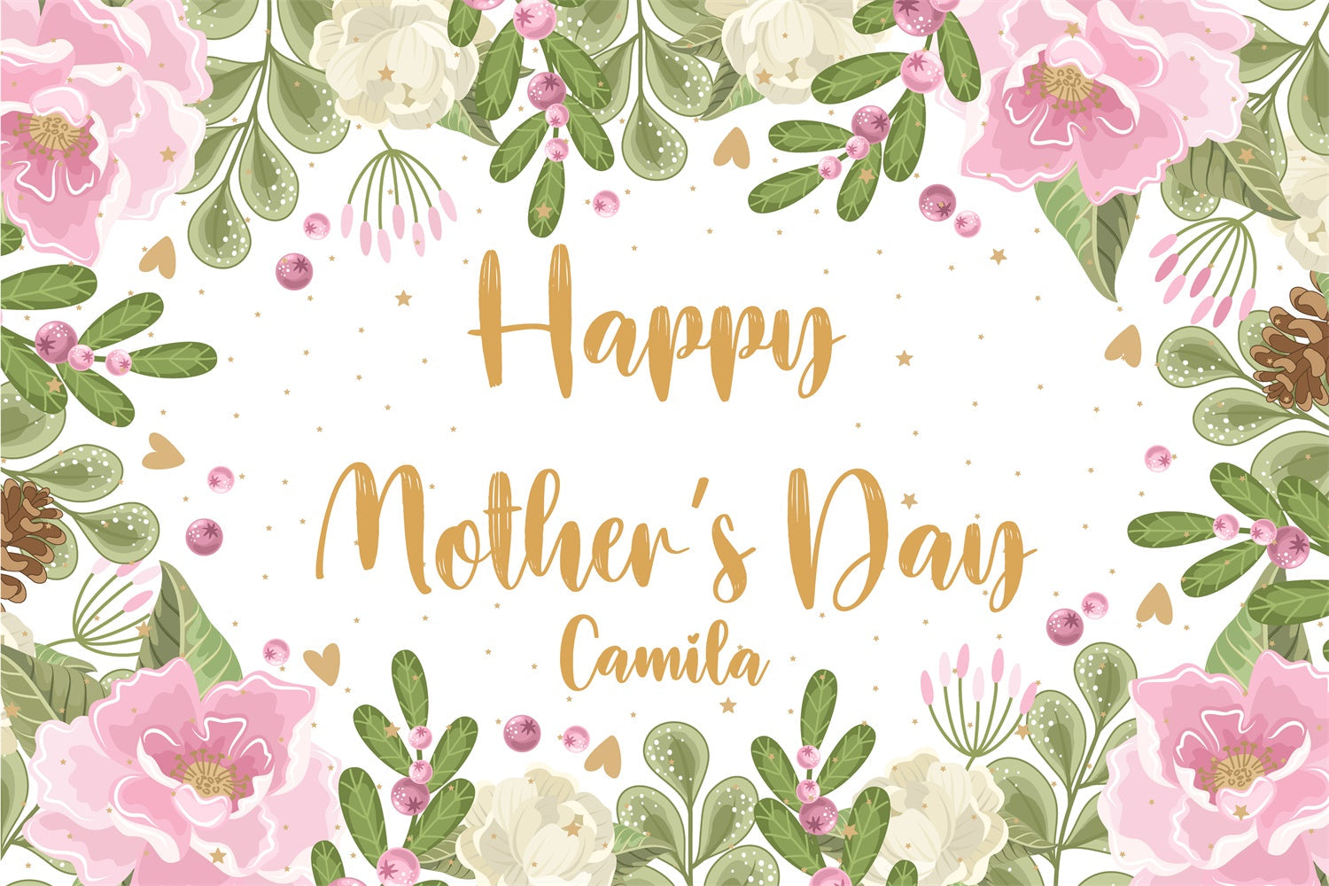 Muttertags-Hintergrundbild Anmutige Blumen Grüne Blumen CJJ3-102