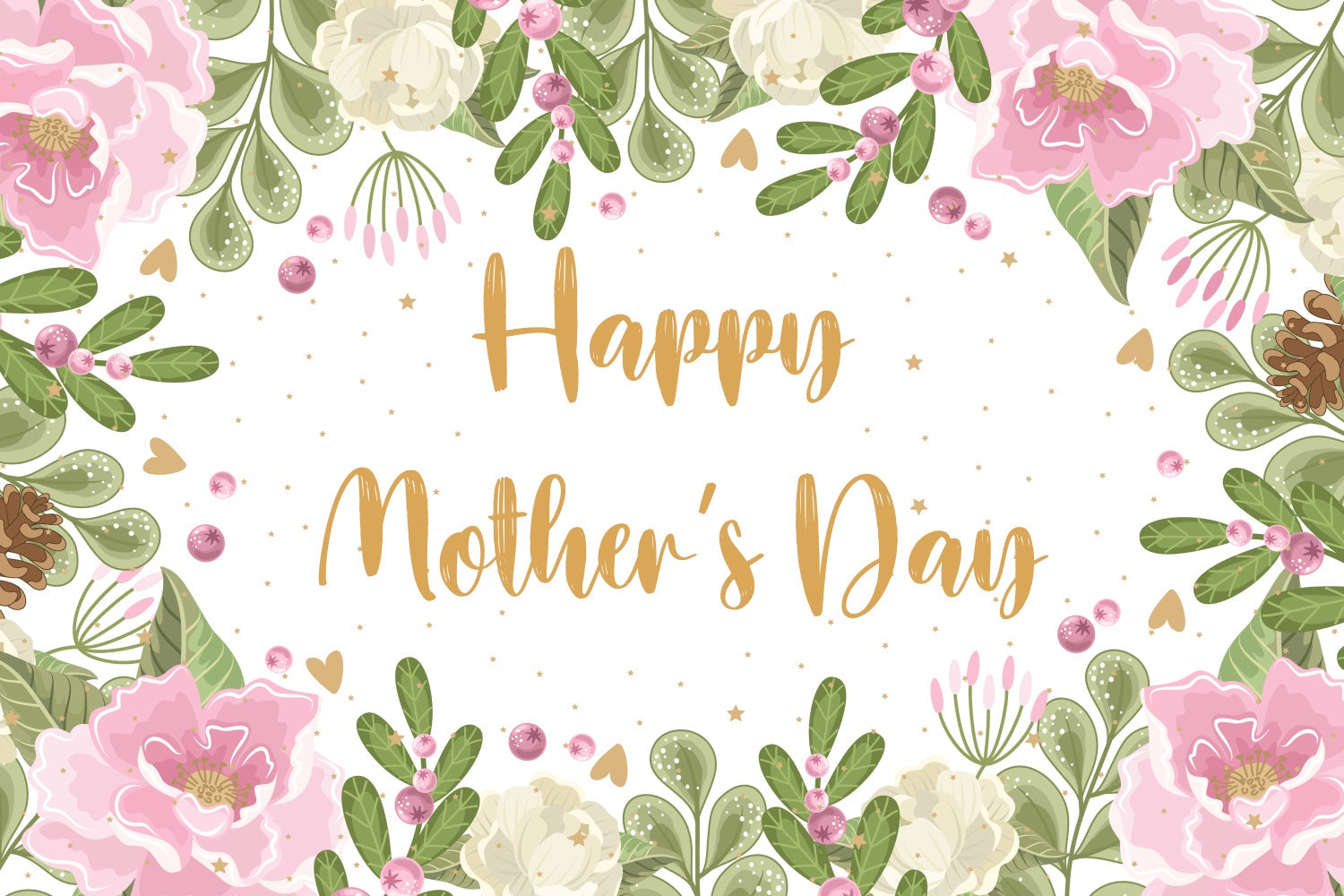 Muttertags-Hintergrundbild Anmutige Blumen Grüne Blumen CJJ3-102