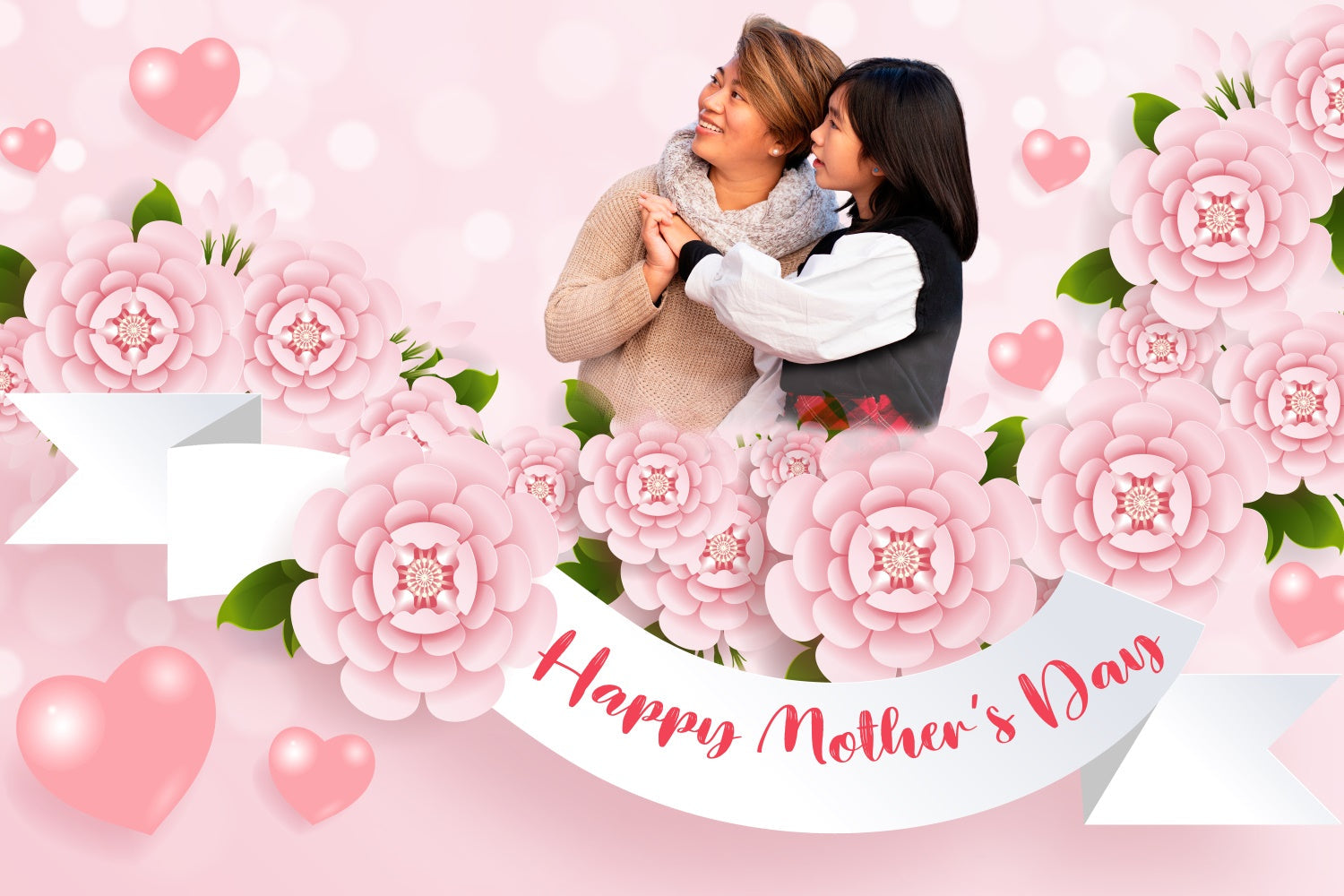 Muttertags-Hintergrundbild Individuell gestaltbar Süße Bokeh-Blume CJJ3-104