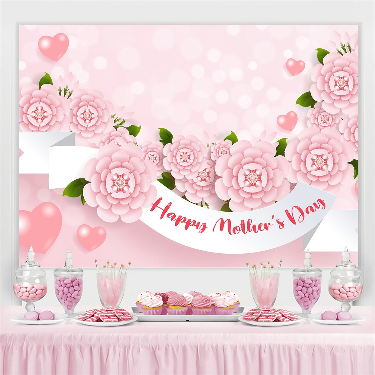 Muttertags-Hintergrundbild Individuell gestaltbar Süße Bokeh-Blume CJJ3-104