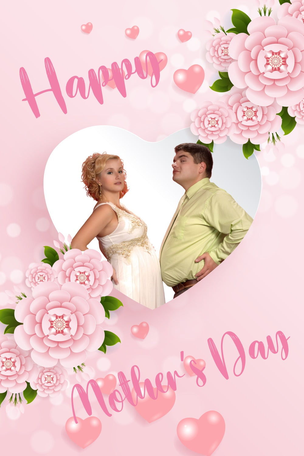 Muttertags-Hintergrundbild Personalisierbar Zartes Rosa Puder Liebe CJJ3-105