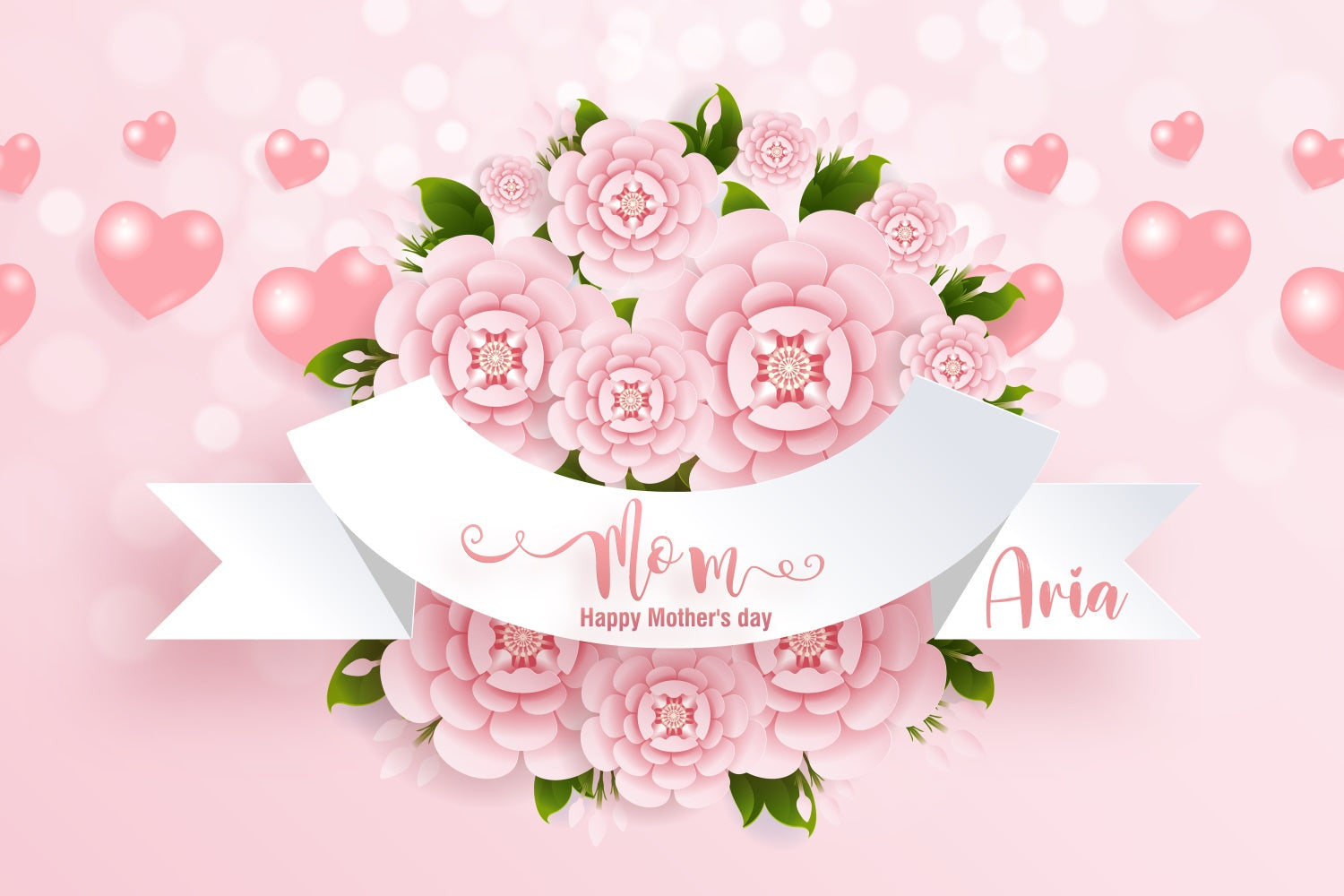 Muttertags-Hintergrundbild Personalisierbar Elegante Rosenblüten CJJ3-106