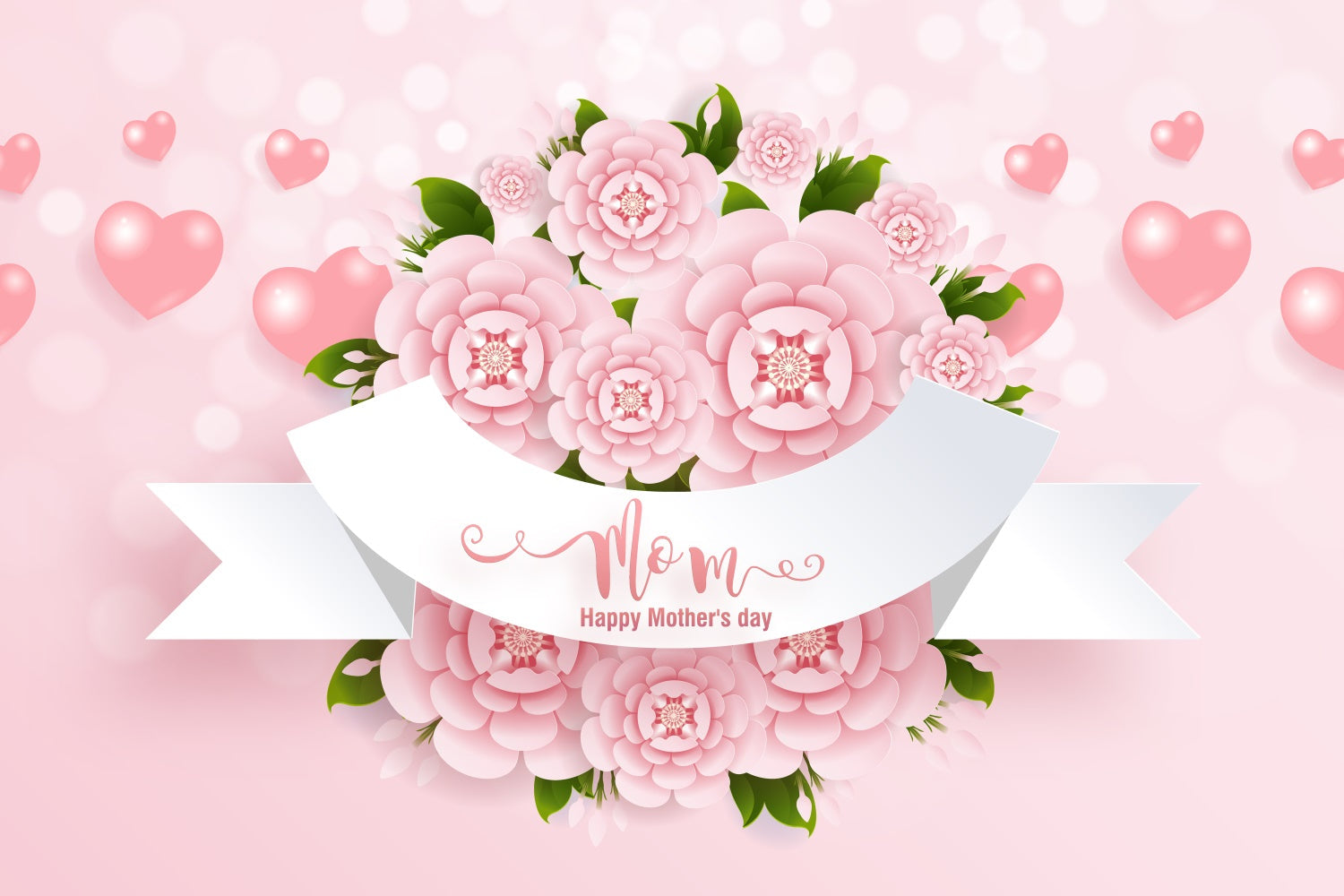 Muttertags-Hintergrundbild Personalisierbar Elegante Rosenblüten CJJ3-106