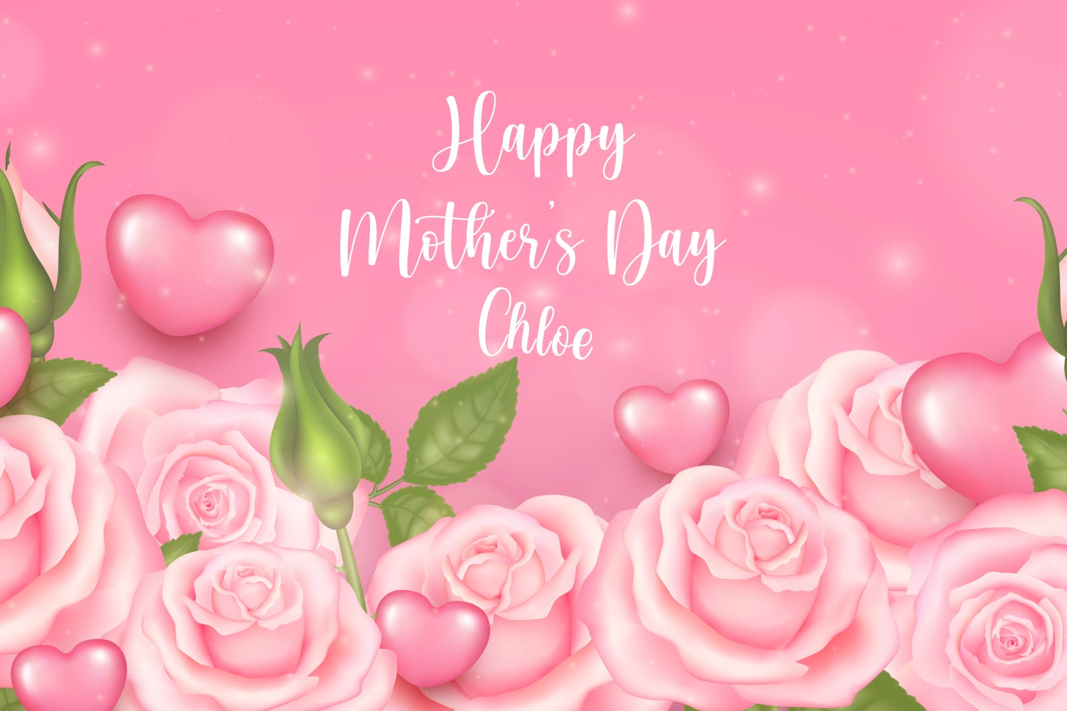 Muttertags-Hintergrundbild Personalisierbar Herz Herzlich Rosa Pink CJJ3-113