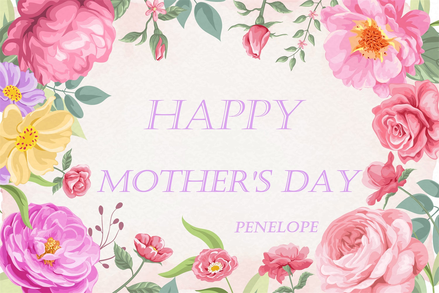 Muttertags-Hintergrundbild mit Vintage-Blumenrahmen CJJ3-115