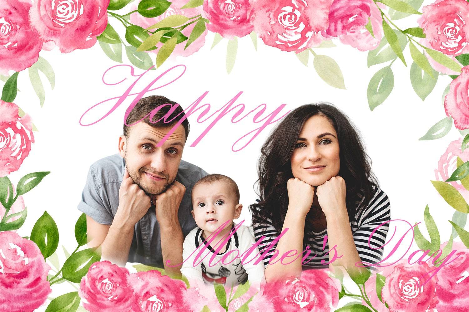 Muttertags-Hintergrundbild Personalisierbar Aquarell Puderrosa CJJ3-117