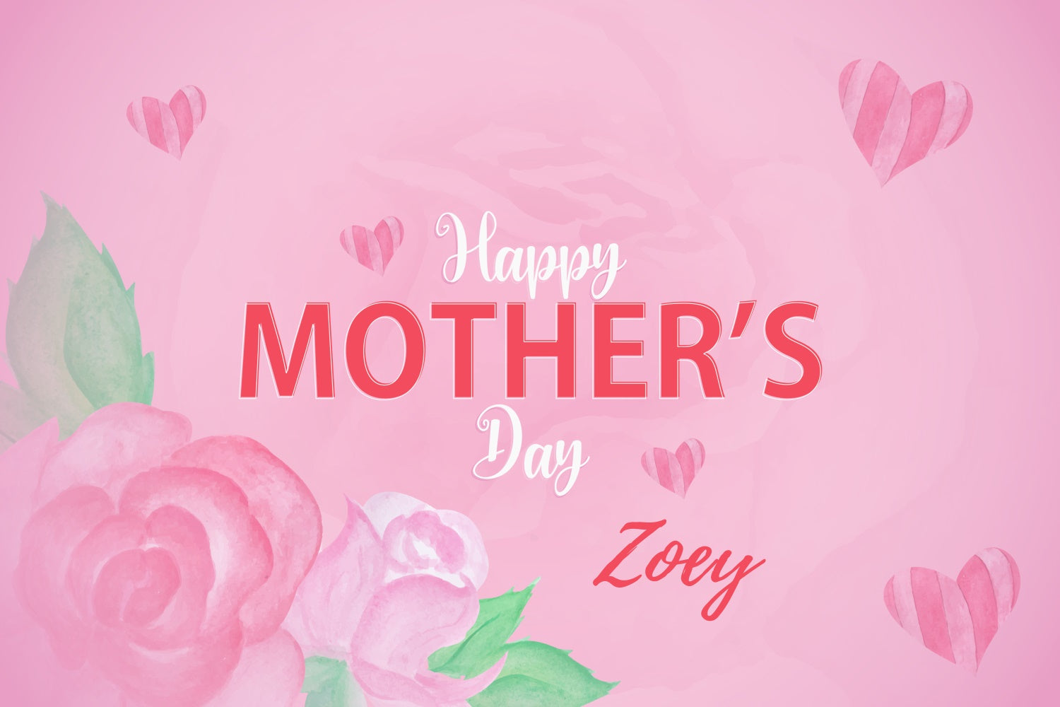 Muttertags-Hintergrundbild Personalisierbar Elegant Pink Rosa CJJ3-119