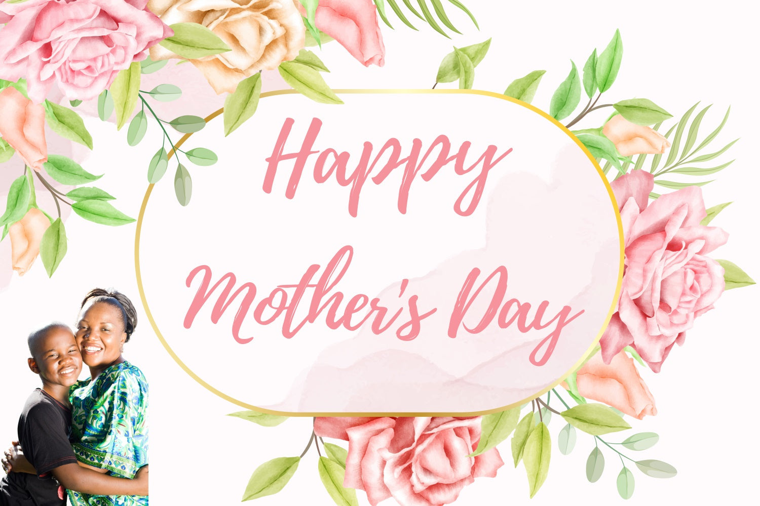 Muttertags-Hintergrundbild zum Anpassen Romantischer Rahmen Roségold CJJ3-123