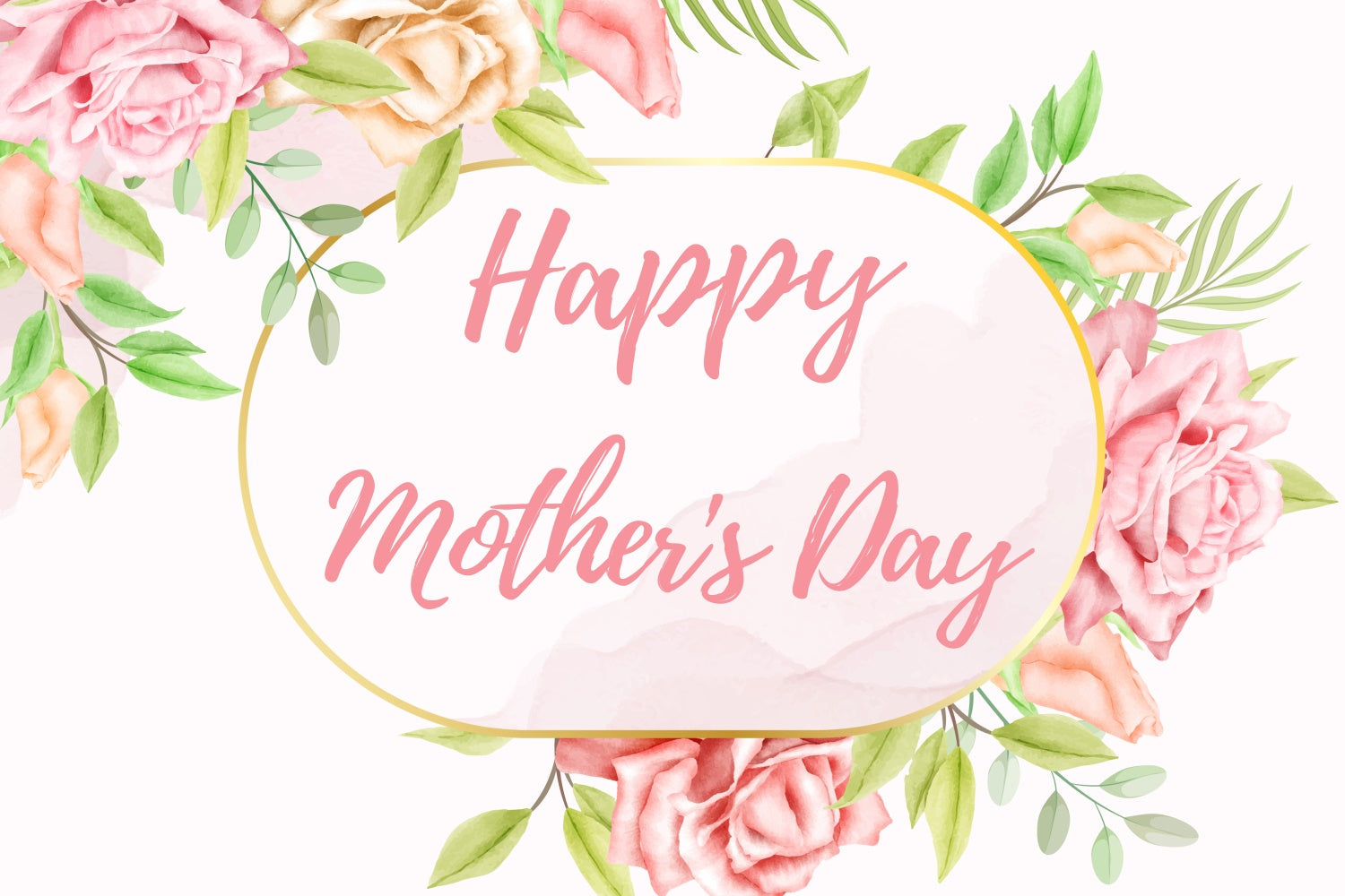 Muttertags-Hintergrundbild zum Anpassen Romantischer Rahmen Roségold CJJ3-123