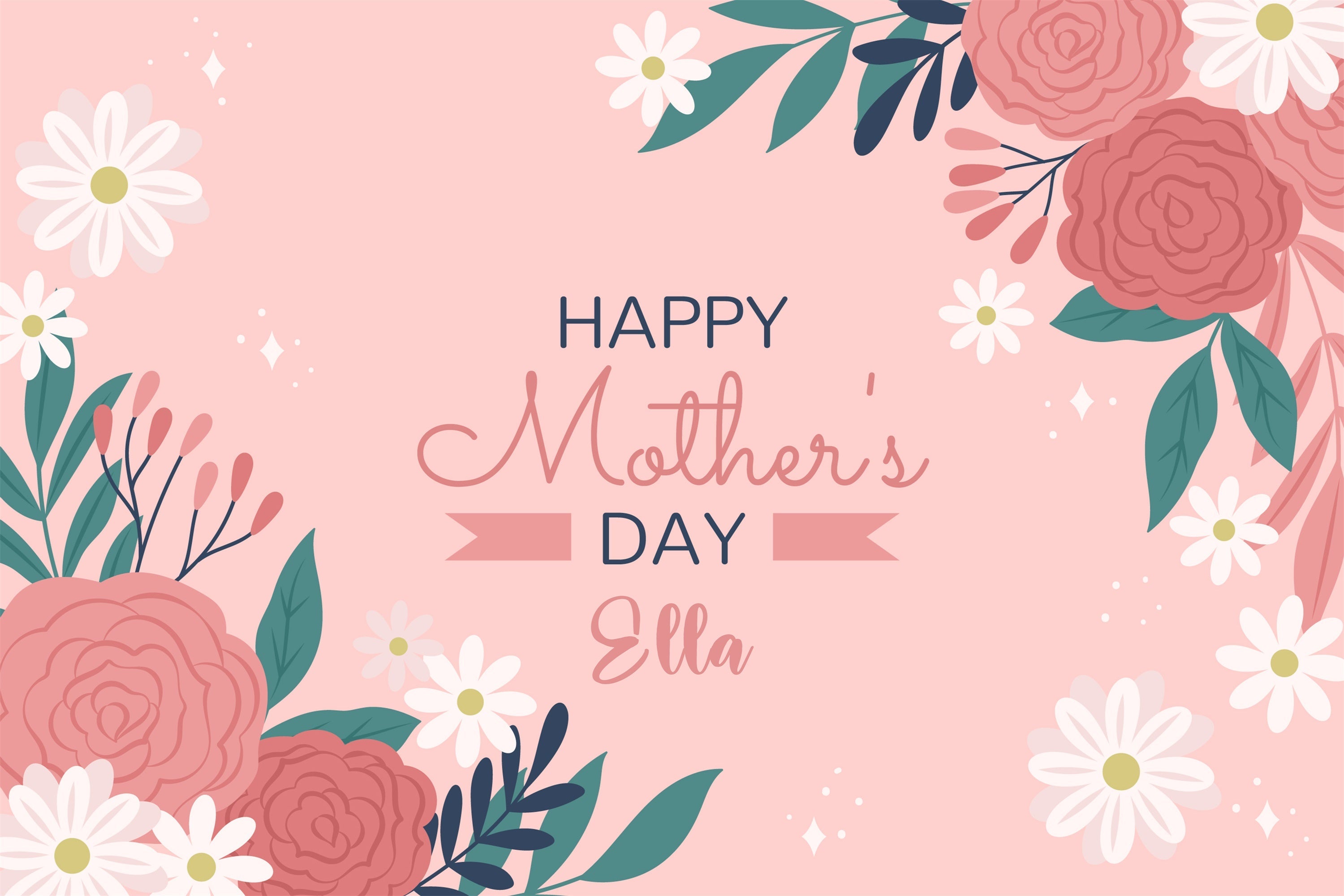 Muttertags-Hintergrundbild Annehmbare Grazien Rosa Blume CJJ3-135