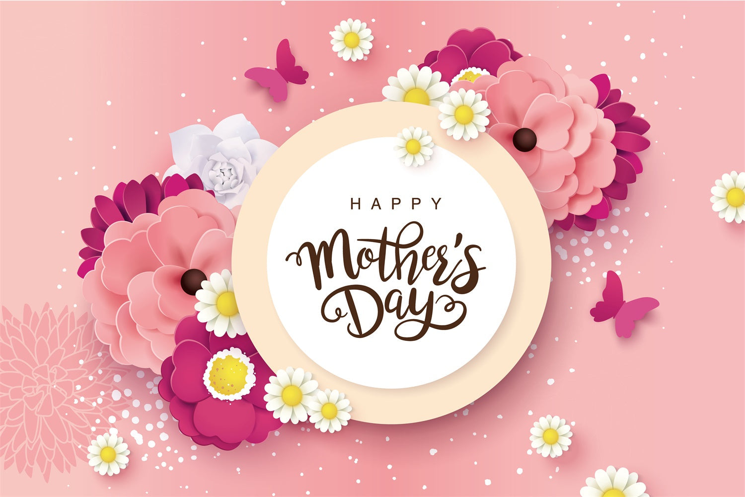 Muttertags-Hintergrundbild Personalisierbar Romantischer Blumenschmetterling CJJ3-142