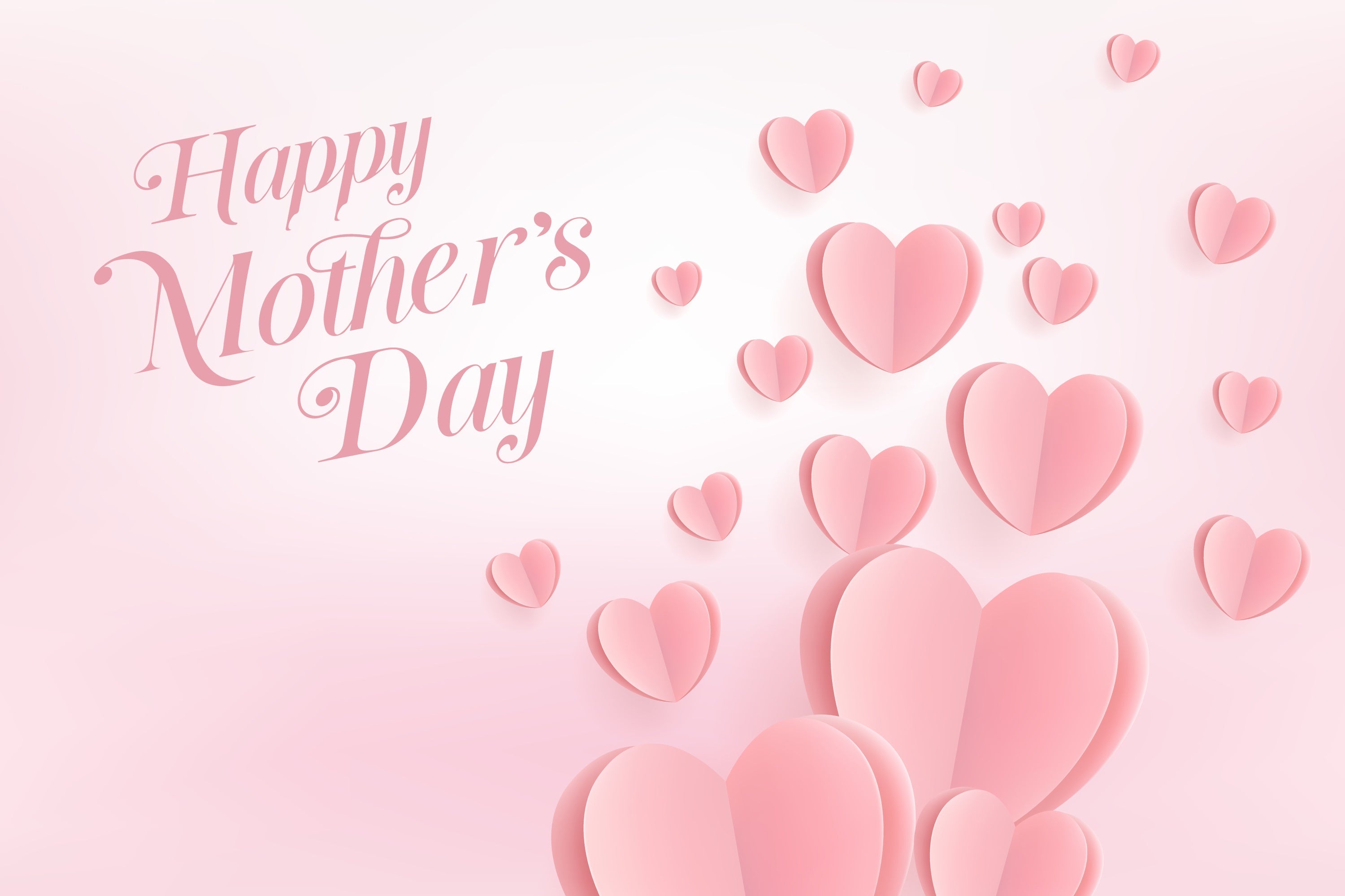 Muttertags-Hintergrundbild Personalisierbar Floating Heart Pink CJJ3-145