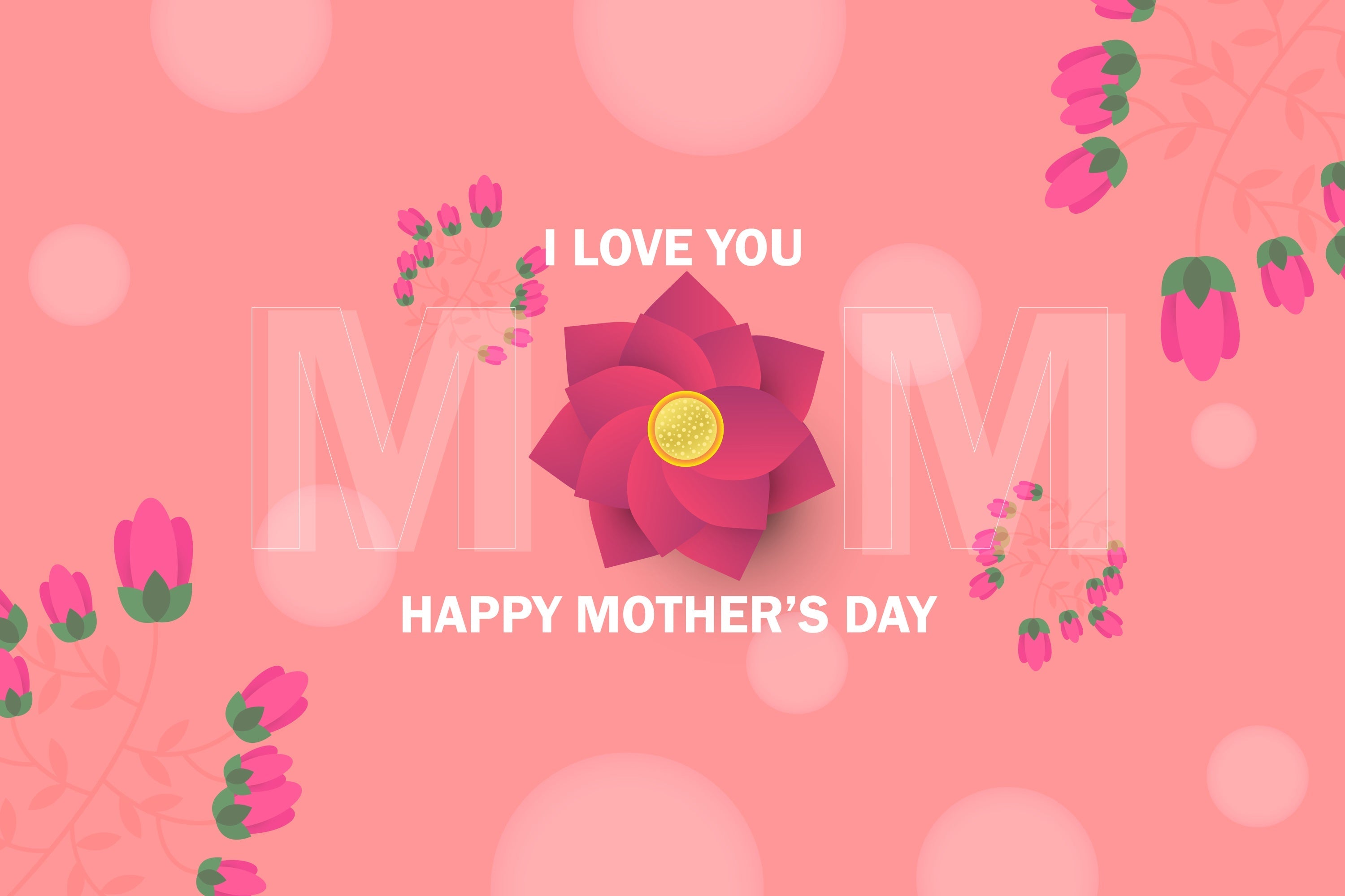 Muttertags-Hintergrundbild Personalisierbar Rosa Lotus Charmeur CJJ3-158