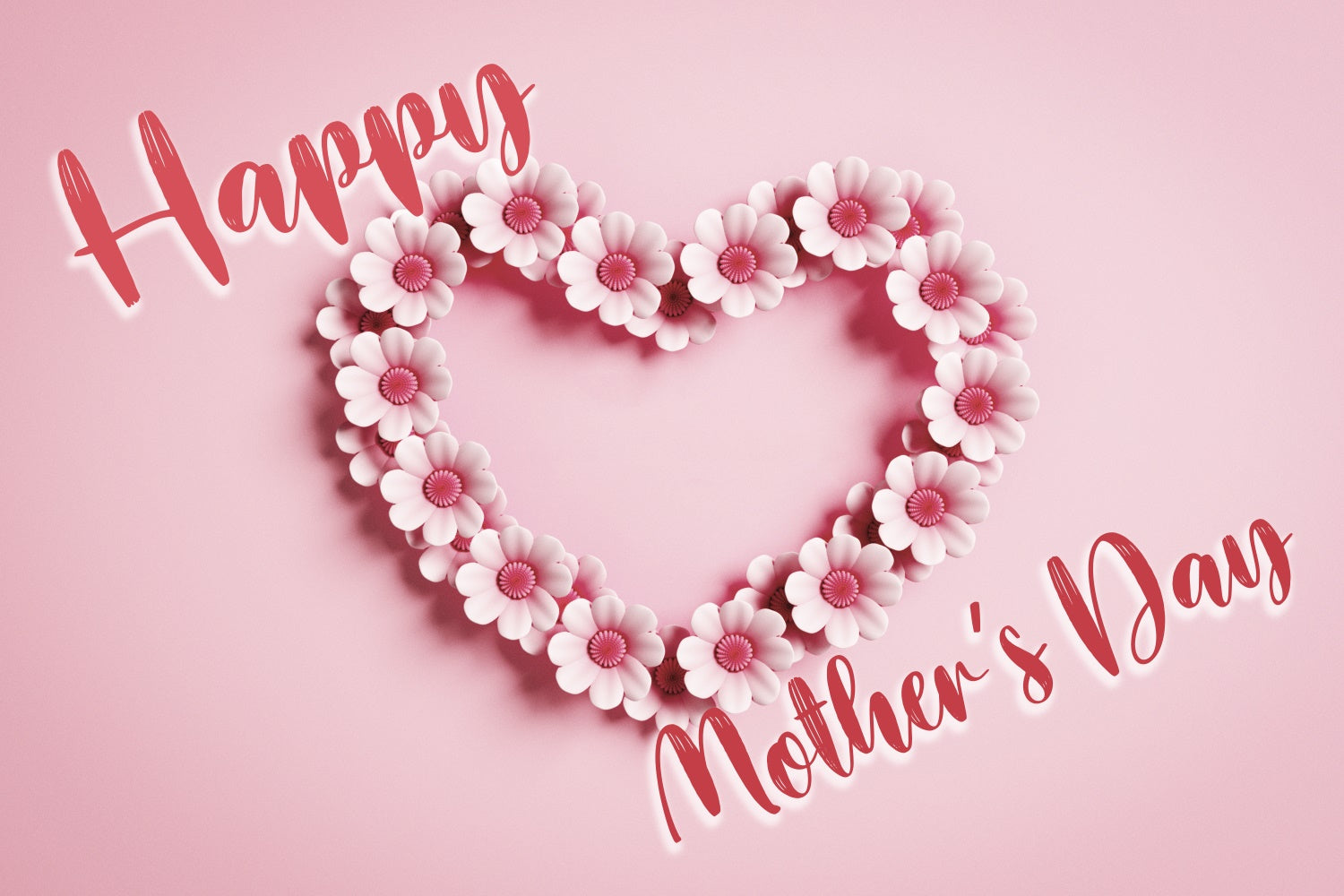 Muttertags-Hintergrundbild Personalisierbar Girlande Blumenherz Rosa CJJ3-159