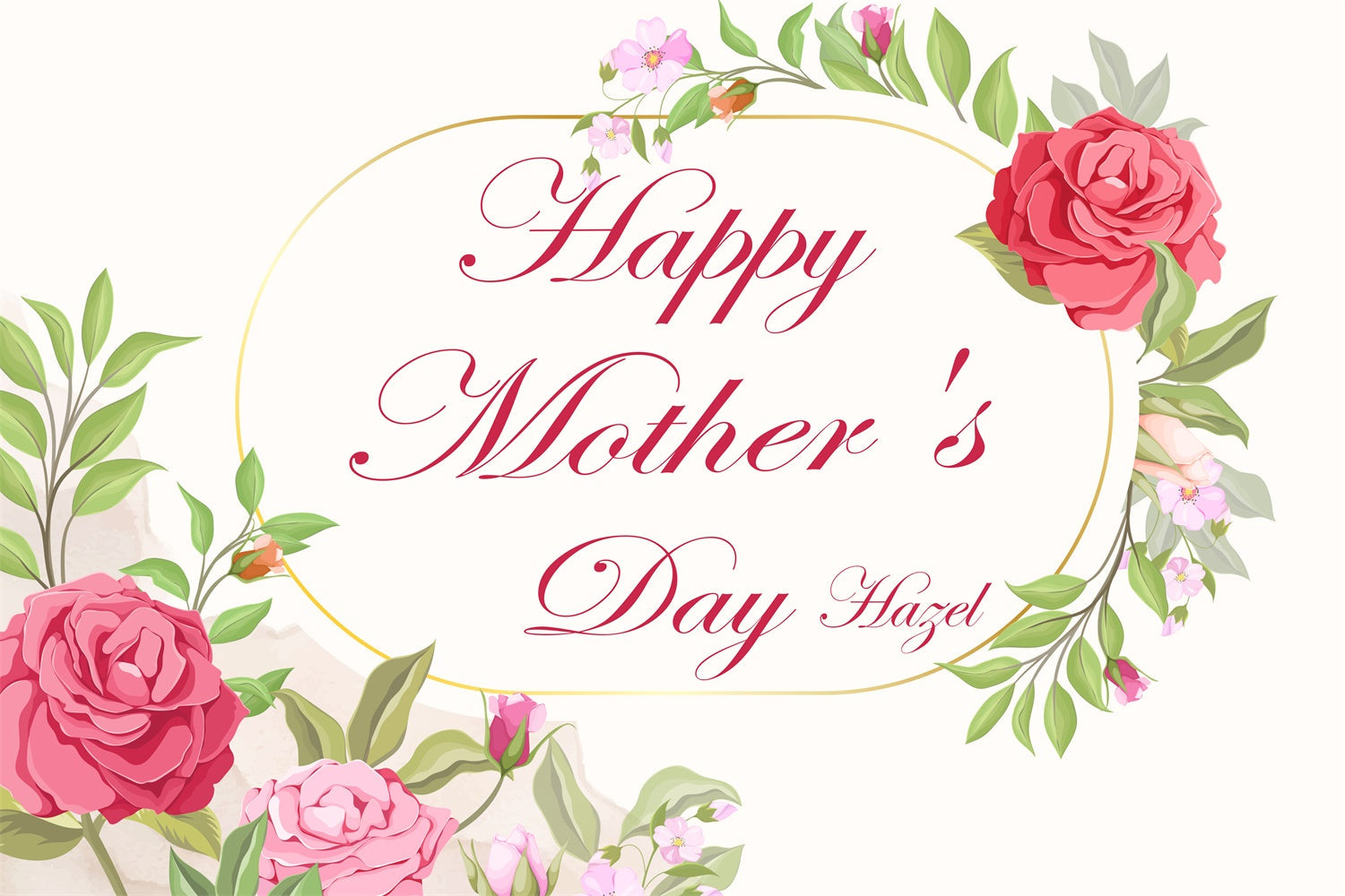 Muttertags-Hintergrundbild Personalisierbar Romantische Blumenranke CJJ3-164