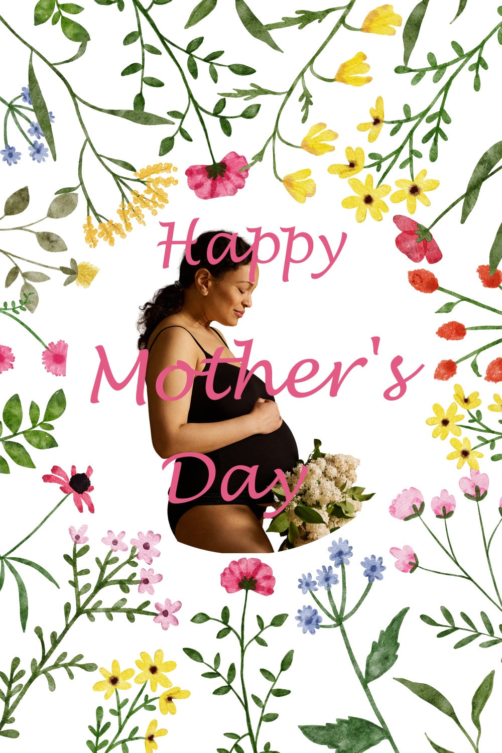 Muttertags-Hintergrundbild zum Selbstgestalten Vibrierender Botanischer Rahmen CJJ3-165