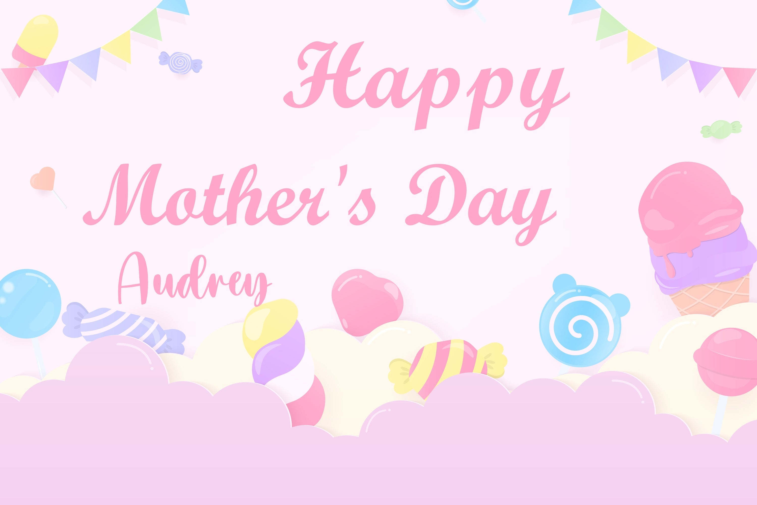 Muttertags-Hintergrundbild zum Selbstgestalten Süße Pastell-Fantasie CJJ3-169