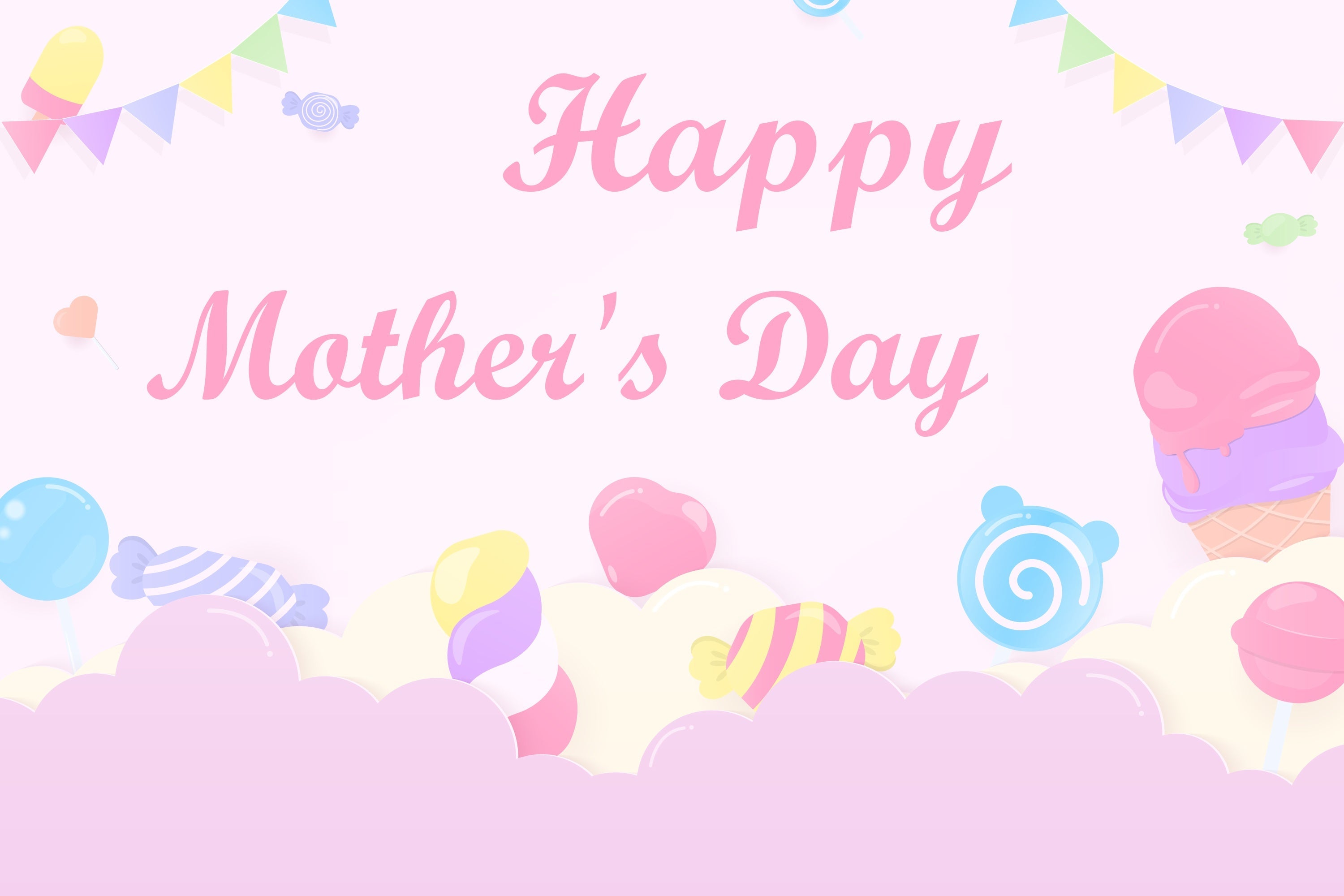 Muttertags-Hintergrundbild zum Selbstgestalten Süße Pastell-Fantasie CJJ3-169