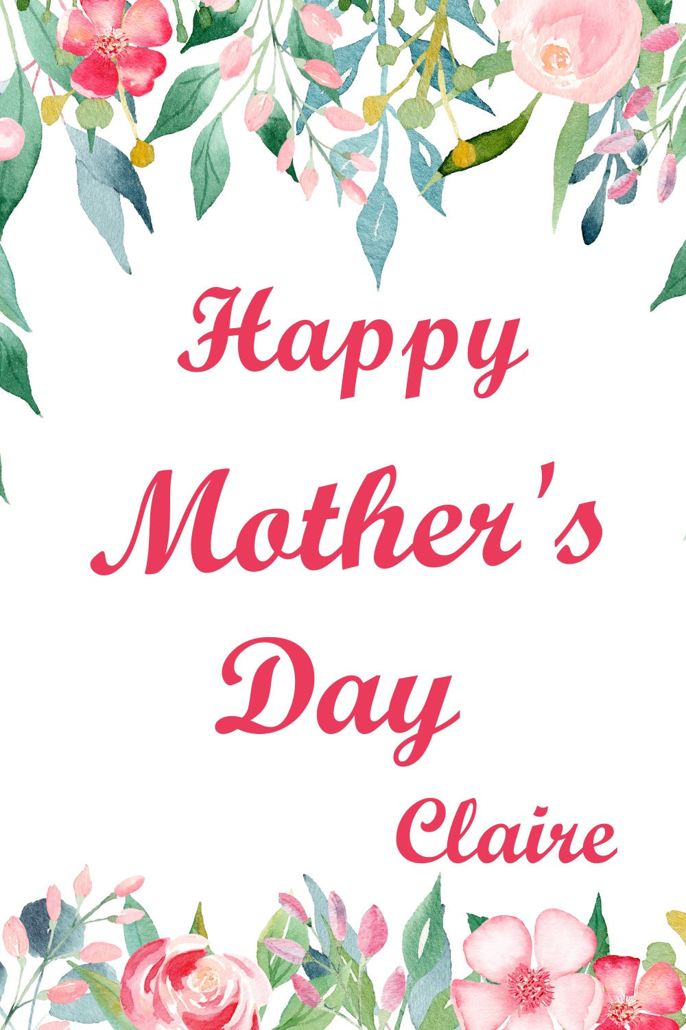 Muttertags-Hintergrundbild Personalisierbar Zart Aquarell Blumig CJJ3-172