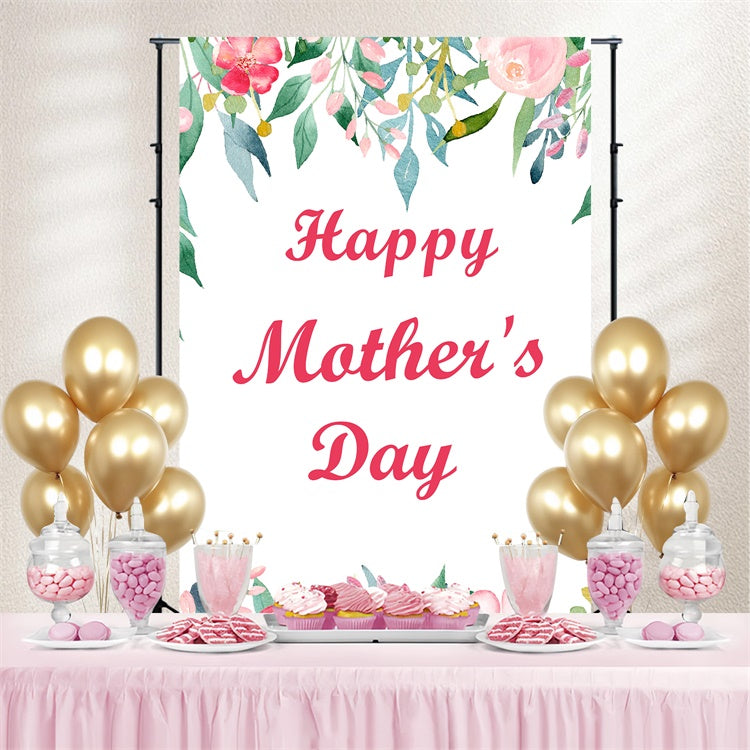 Muttertags-Hintergrundbild Personalisierbar Zart Aquarell Blumig CJJ3-172