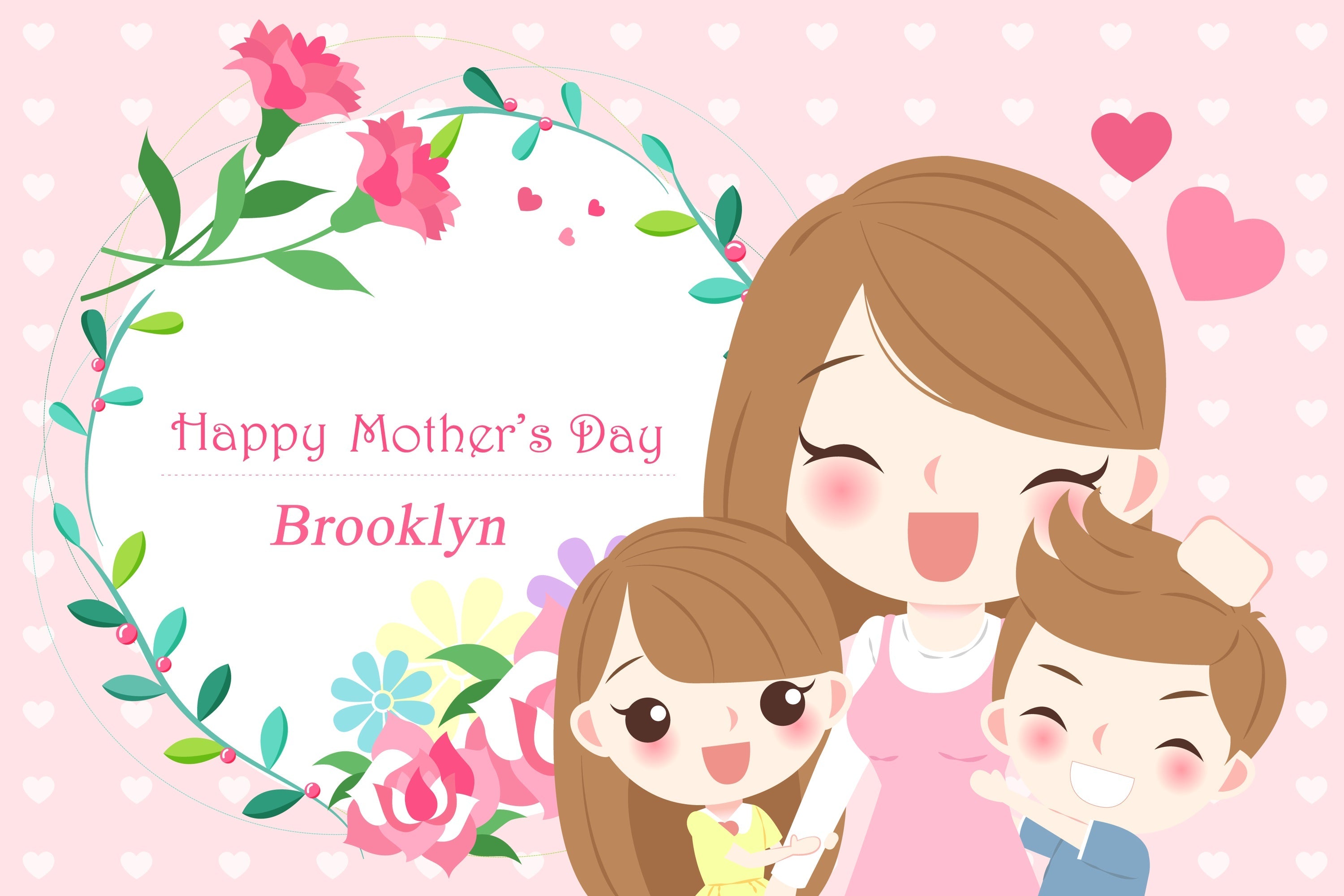 Muttertags-Hintergrundbild mit Cartoon-Feier CJJ3-173