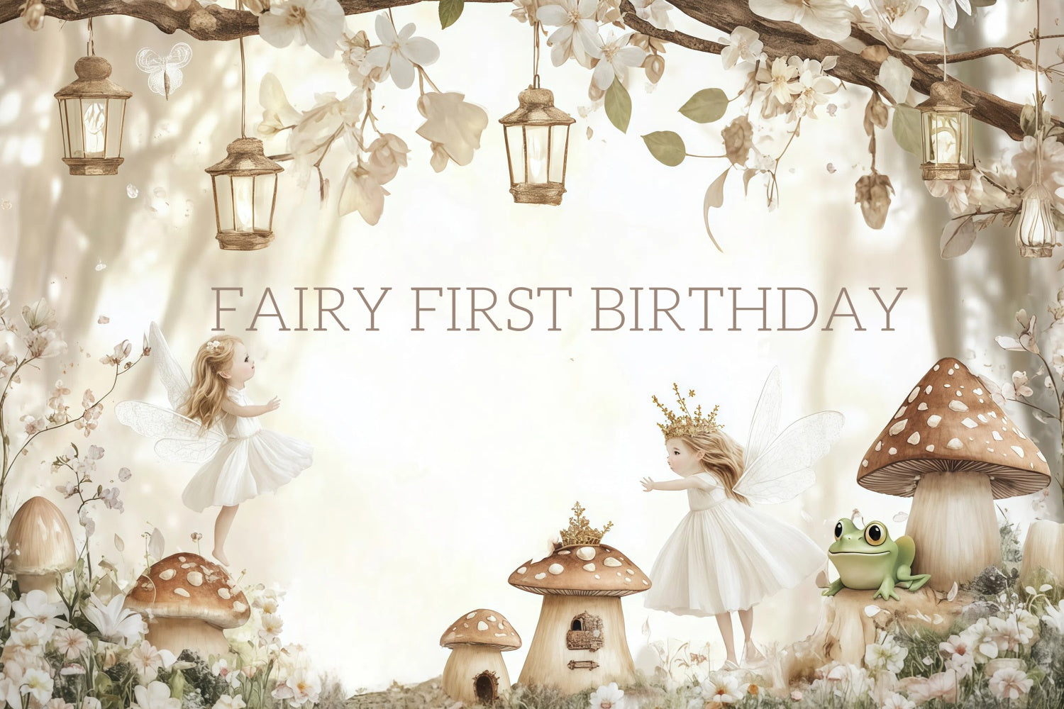 Personalisierte 1st Birthday Backdrop Enchanted Fairy Forest Backdrop CJJ3-206