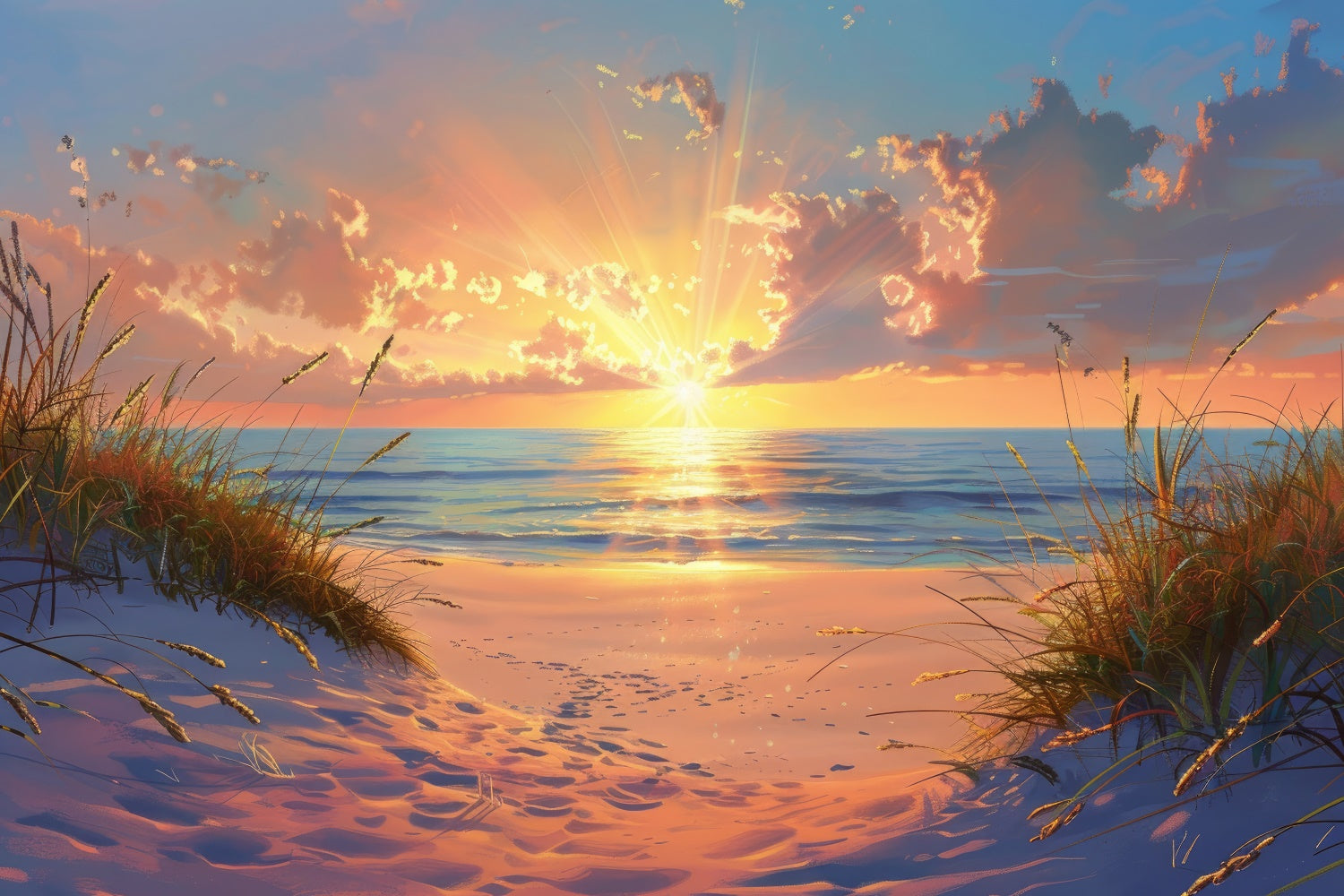 Strand Fotokulisse Seaside Tranquil Morning Sommerhintergrund CJJ3-223