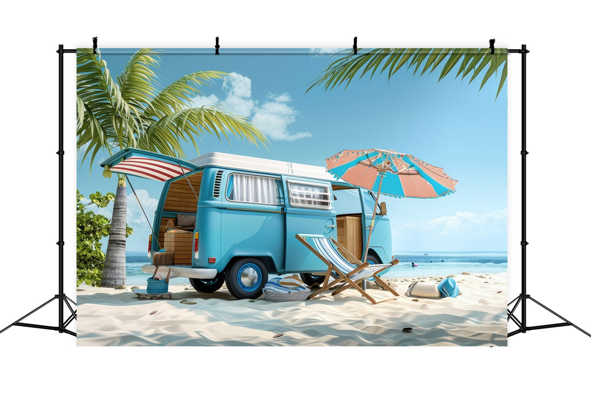 Strand Fotografie Hintergrund Road Trip Strand Auto Sommer Hintergrund CJJ3-227