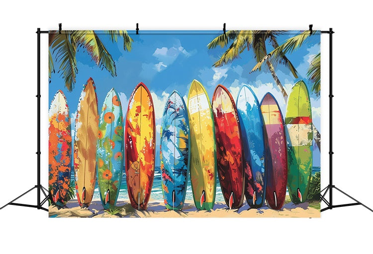 Strand Fotohintergrund Vibrant Surfboards Strand Sommer Hintergrund CJJ3-229
