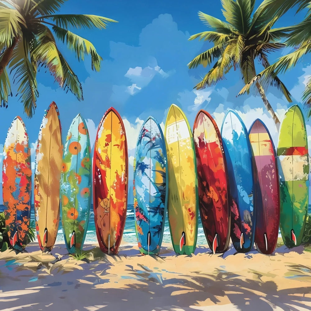 Strand Fotohintergrund Vibrant Surfboards Strand Sommer Hintergrund CJJ3-229