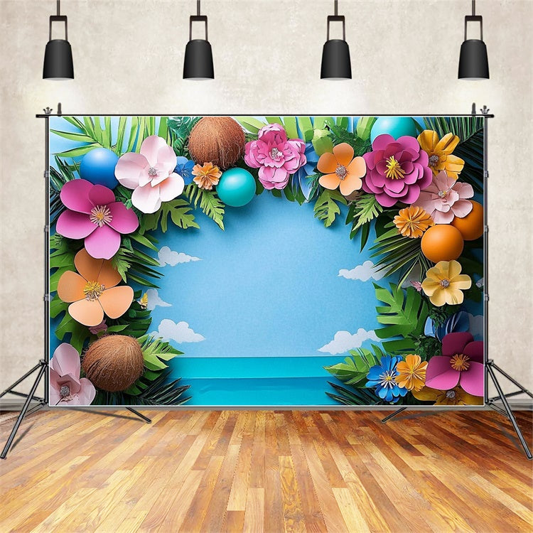 Sommer Fotokulisse Tropenblüte Rahmen Kulisse CJJ3-245