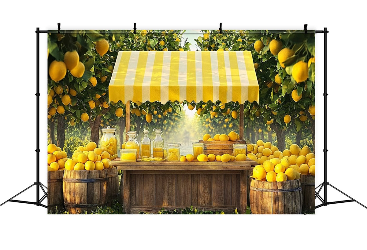 Zitronen-Hintergrundkulisse Rustikaler Zitronenbaum Sommer-Hintergrundkulisse CJJ3-253