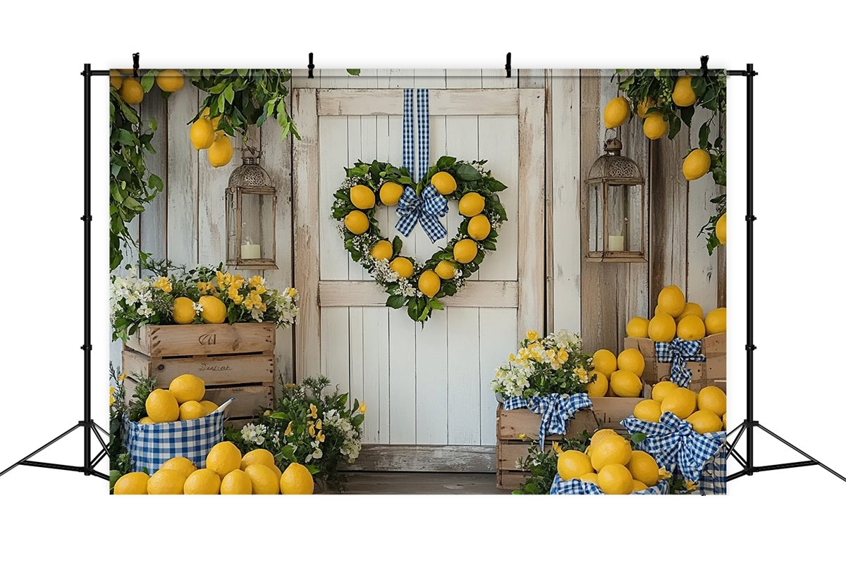 Zitrone Backdrop Frische Zitronenblüten Sommerhintergrund CJJ3-260