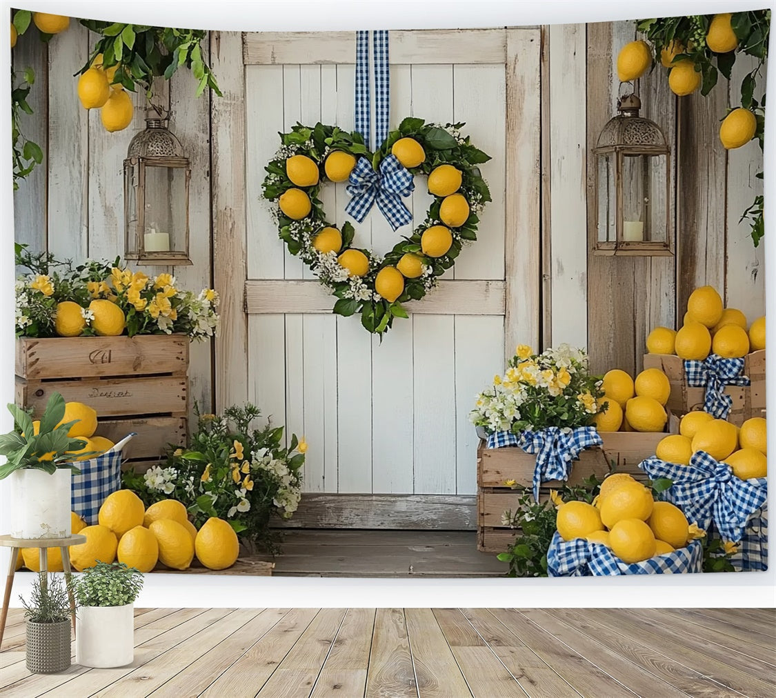 Zitrone Backdrop Frische Zitronenblüten Sommerhintergrund CJJ3-260