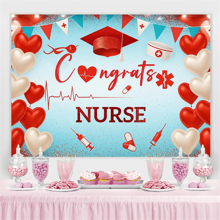 Graduation Backdrop Heart Ballon Party Graduation Backdrop CJJ3-270