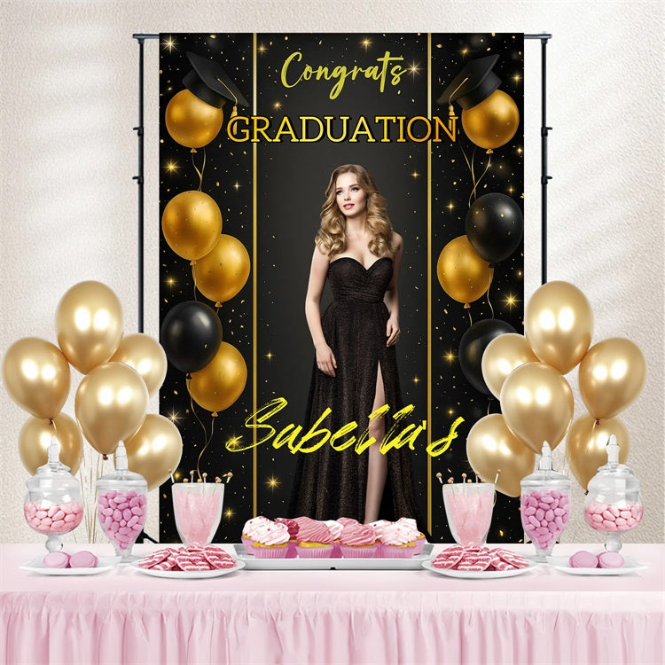 Graduation Foto Backdrop Ballons Glamour Benutzerdefinierte Party Graduation Backdrop CJJ3-275