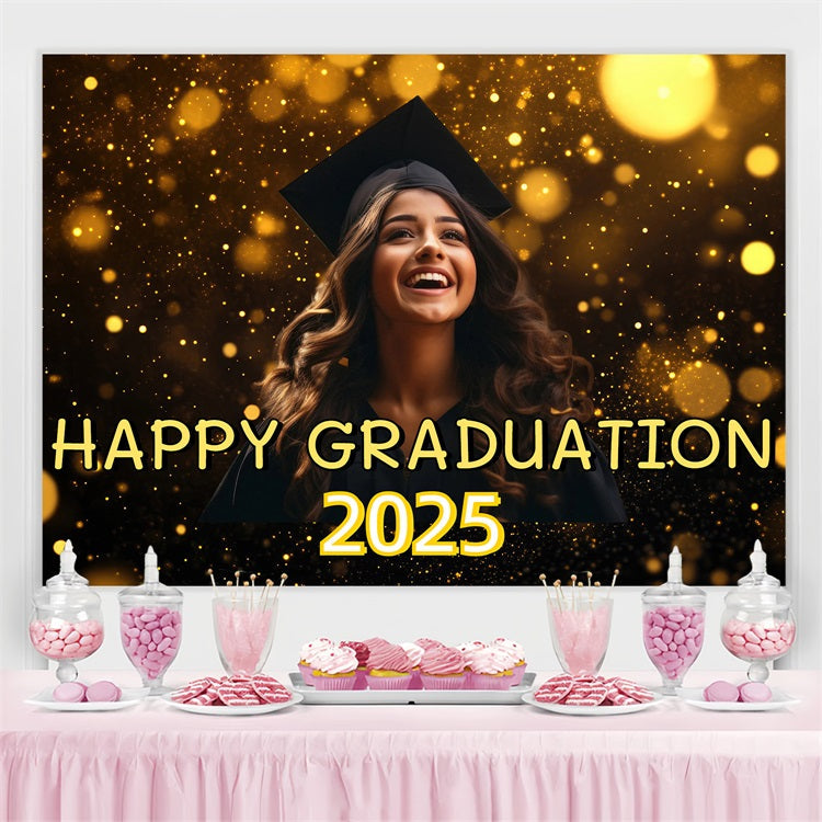 Graduation Picture Backdrop Golden Shine Benutzerdefinierte Party Graduation Backdrop CJJ3-279