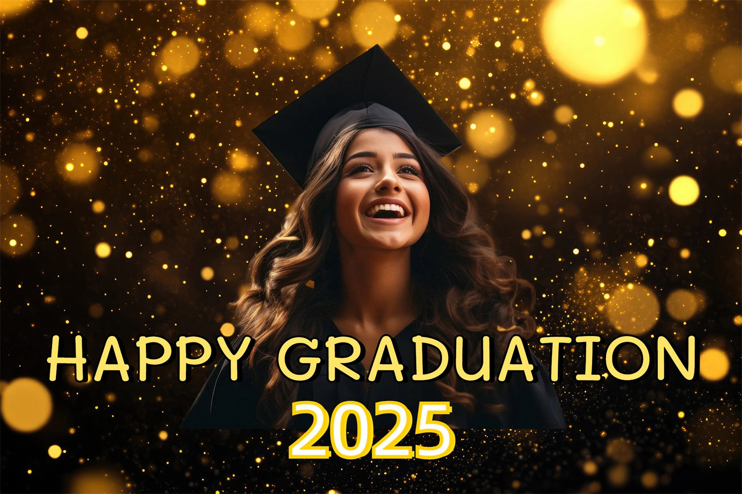 Graduation Picture Backdrop Golden Shine Benutzerdefinierte Party Graduation Backdrop CJJ3-279
