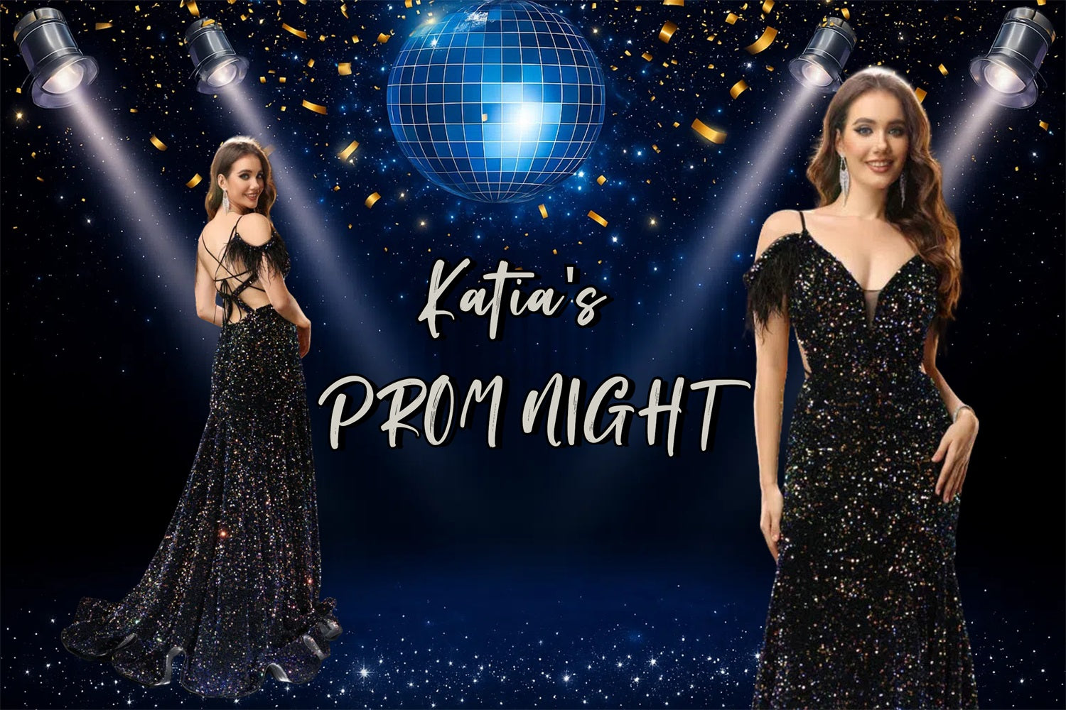 Prom Backdrop Ideen Sparkling Konfetti Benutzerdefinierte Party Graduation Backdrop CJJ3-283