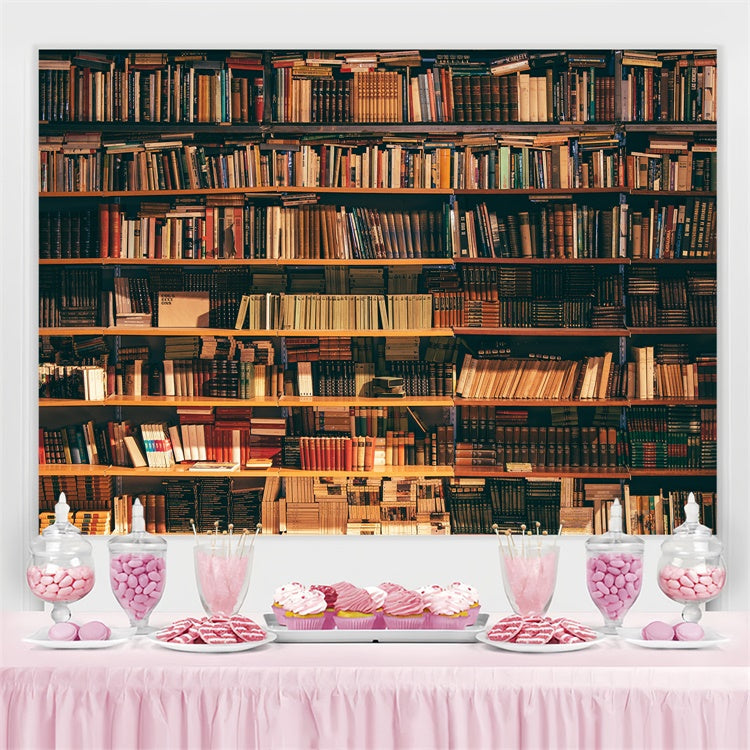 Welttag des Buches Backdrop Vintage Bibliothek Bücherregal Backdrop CJJ3-55