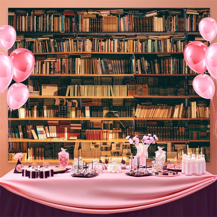 Welttag des Buches Backdrop Vintage Bibliothek Bücherregal Backdrop CJJ3-55