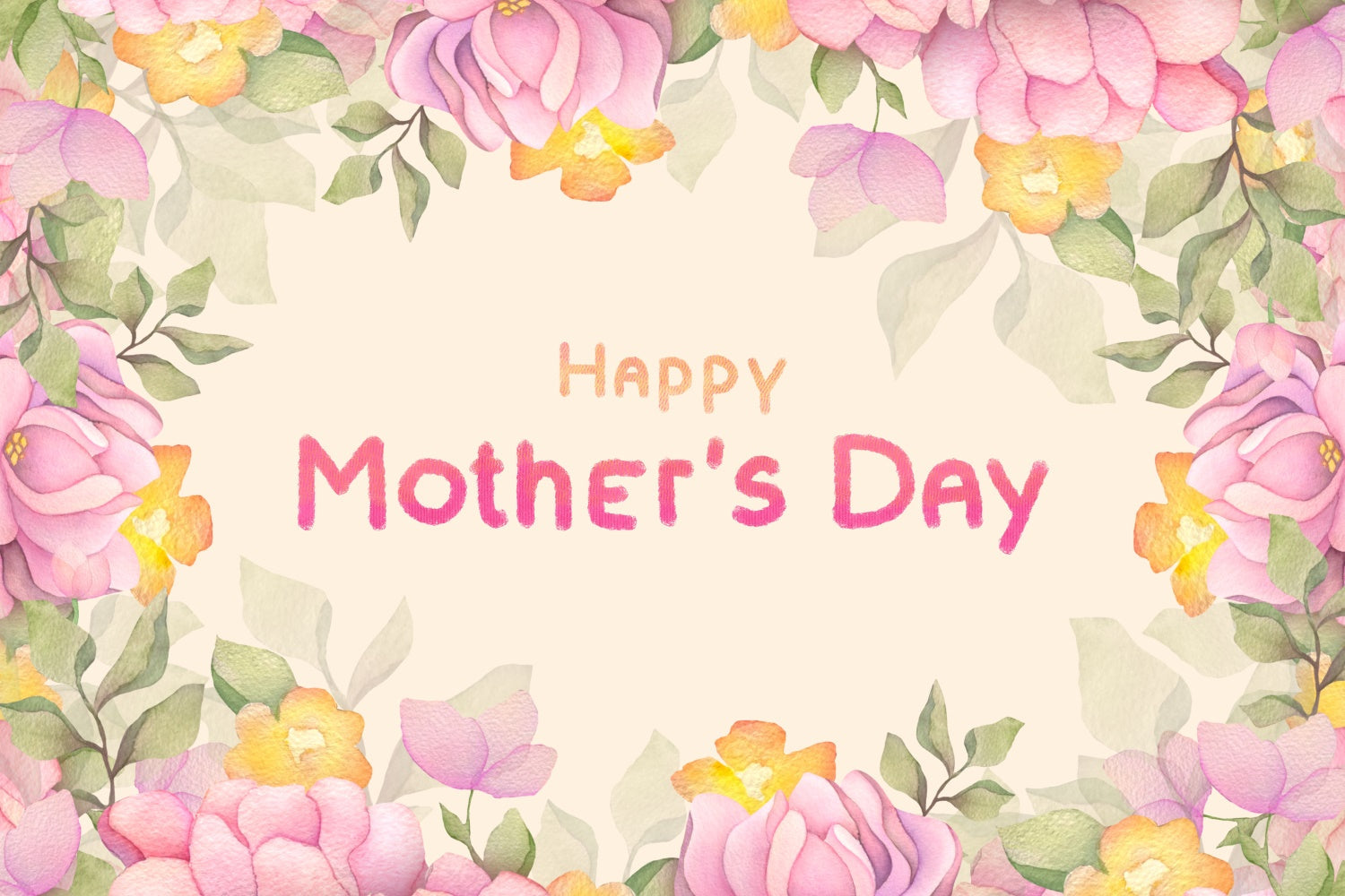 Muttertags-Hintergrundbild zum Anpassen Aquarell Pfingstrosenblüte CJJ3-81