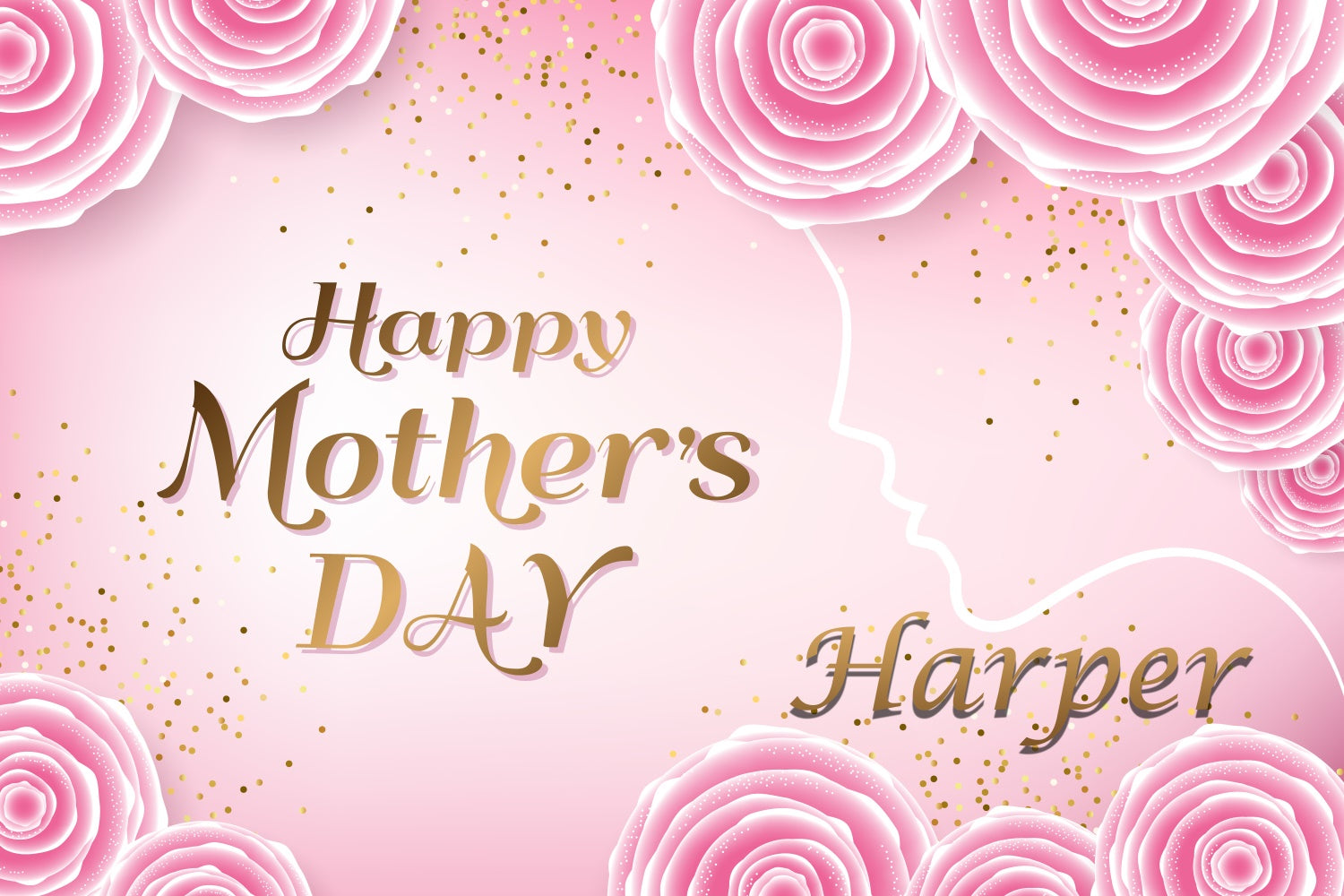 Muttertags-Hintergrundbild Personalisierbar Romantische Rose Rosa CJJ3-93