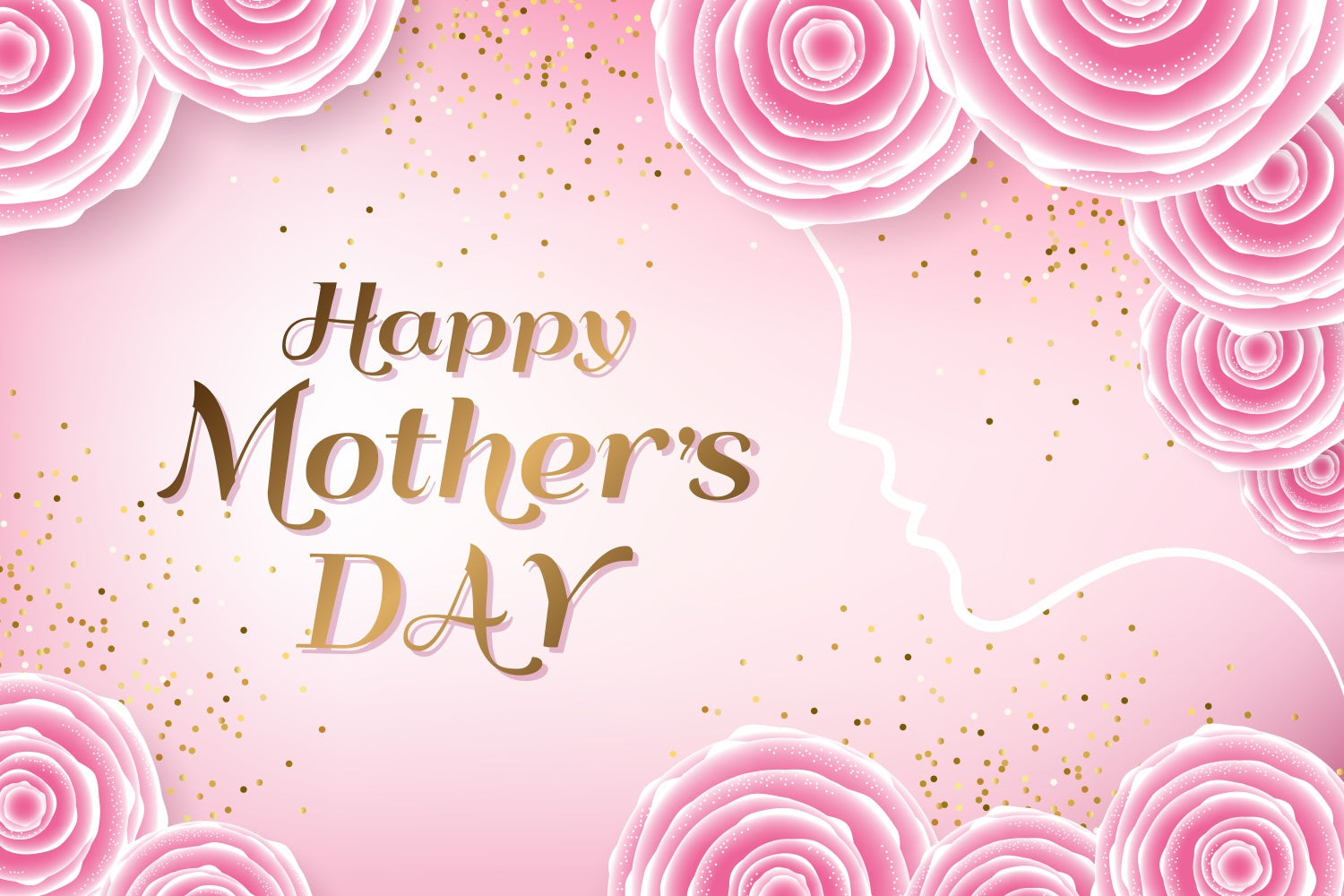 Muttertags-Hintergrundbild Personalisierbar Romantische Rose Rosa CJJ3-93