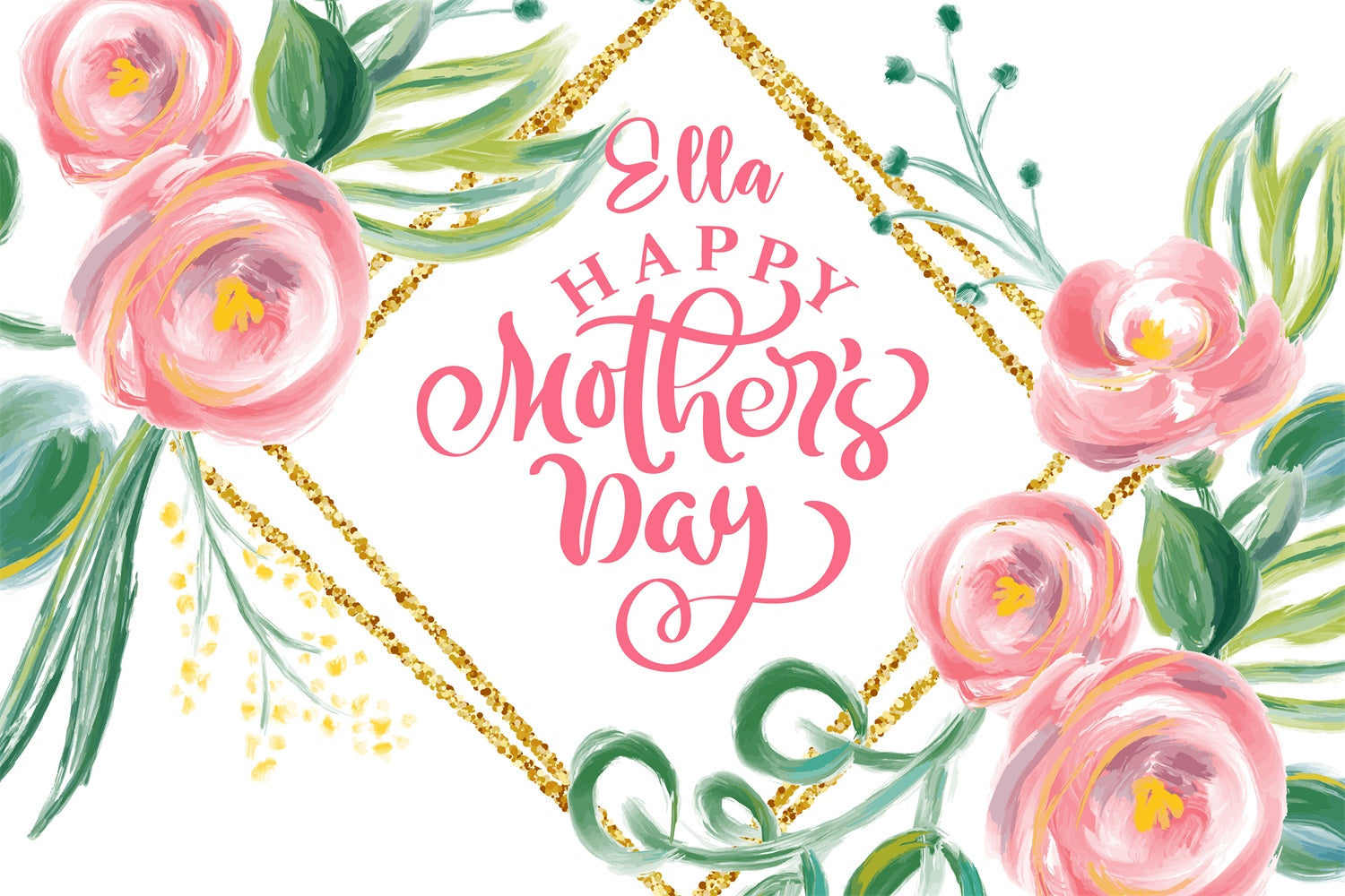 Muttertags-Hintergrundbild zum Anpassen Graziös Aquarell Rosa CJJ3-98