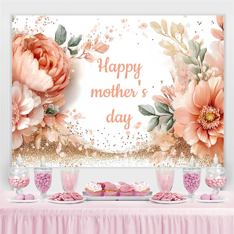 Muttertag Backdrop Pfirsich Floral Glow Custom Backdrop CSH-132
