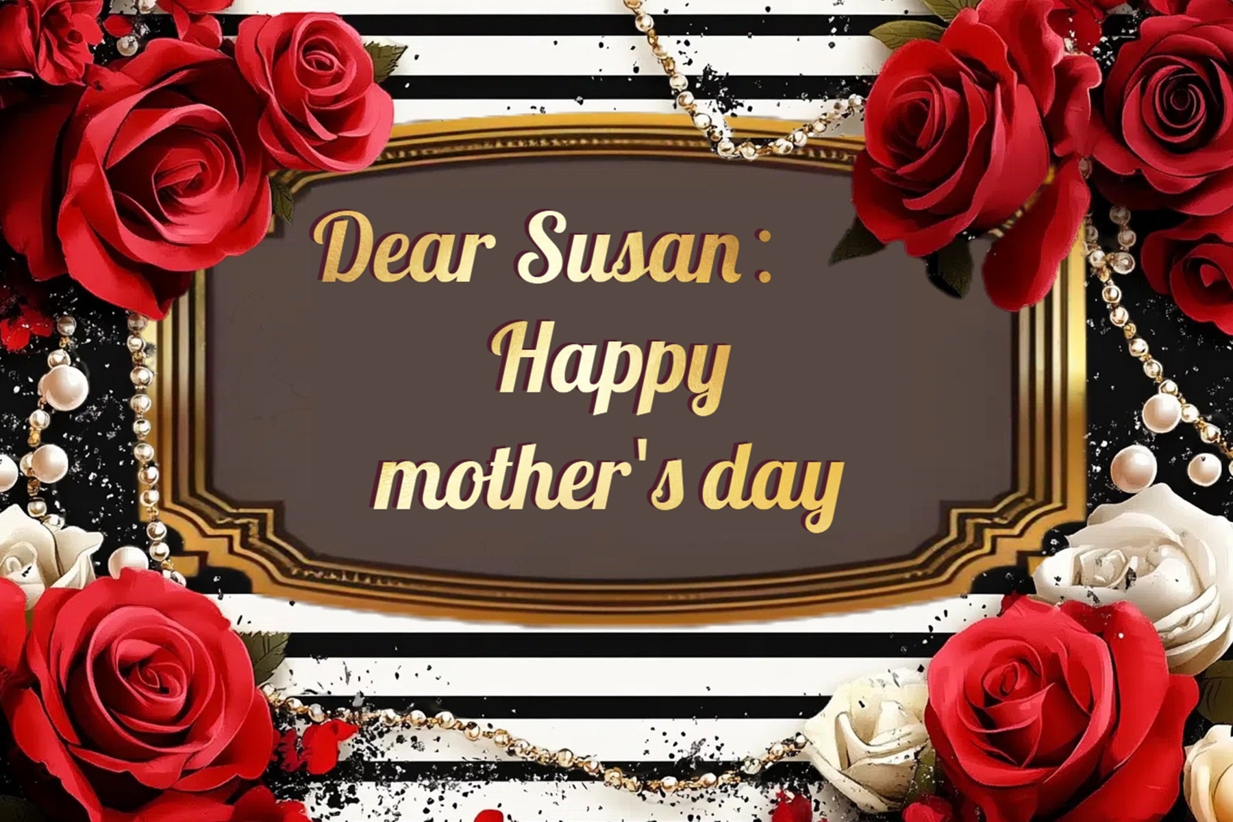 Muttertagskulissen Rote Rose Streifen Personalisierter Hintergrund CSH-134