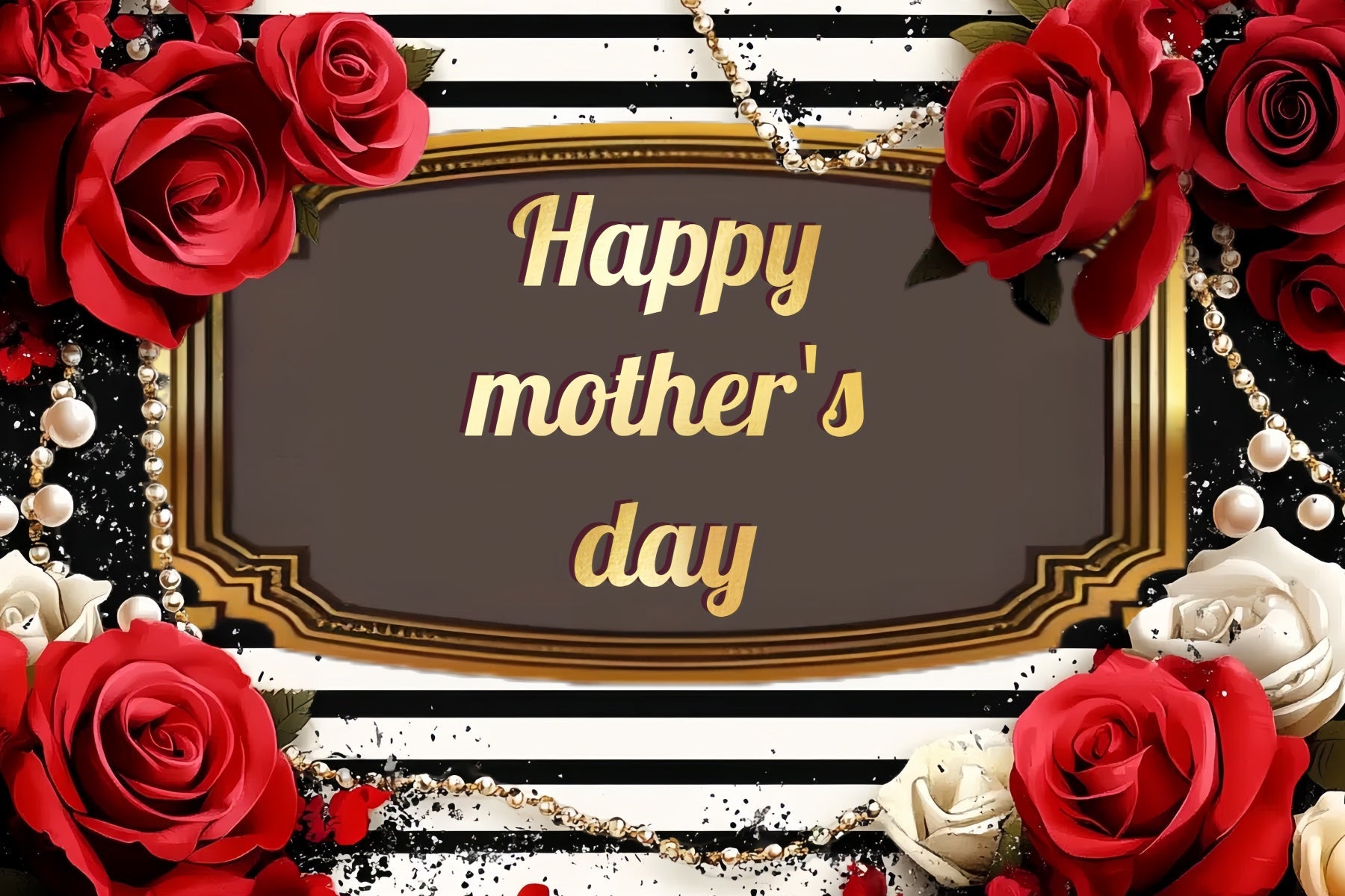 Muttertagskulissen Rote Rose Streifen Personalisierter Hintergrund CSH-134