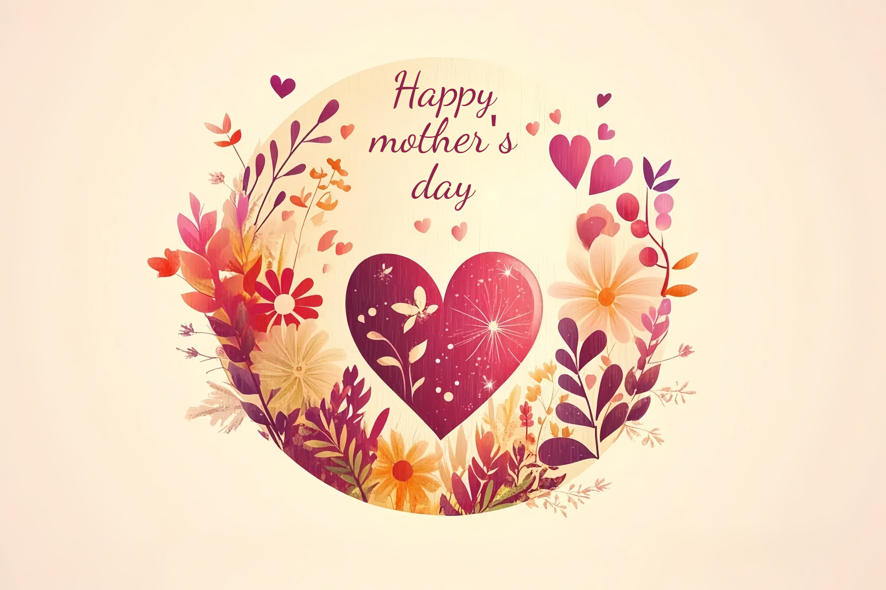 Muttertag Fotohintergrund Warm Heart Floral Personalisierter Hintergrund CSH-135