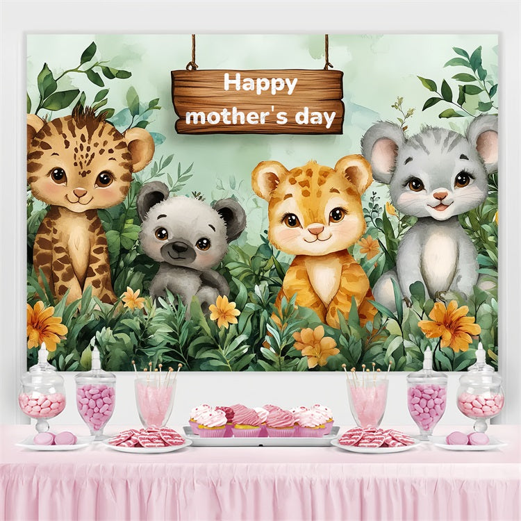 Backdrops für Muttertag Dschungel Freunde Customized Backdrop CSH-141